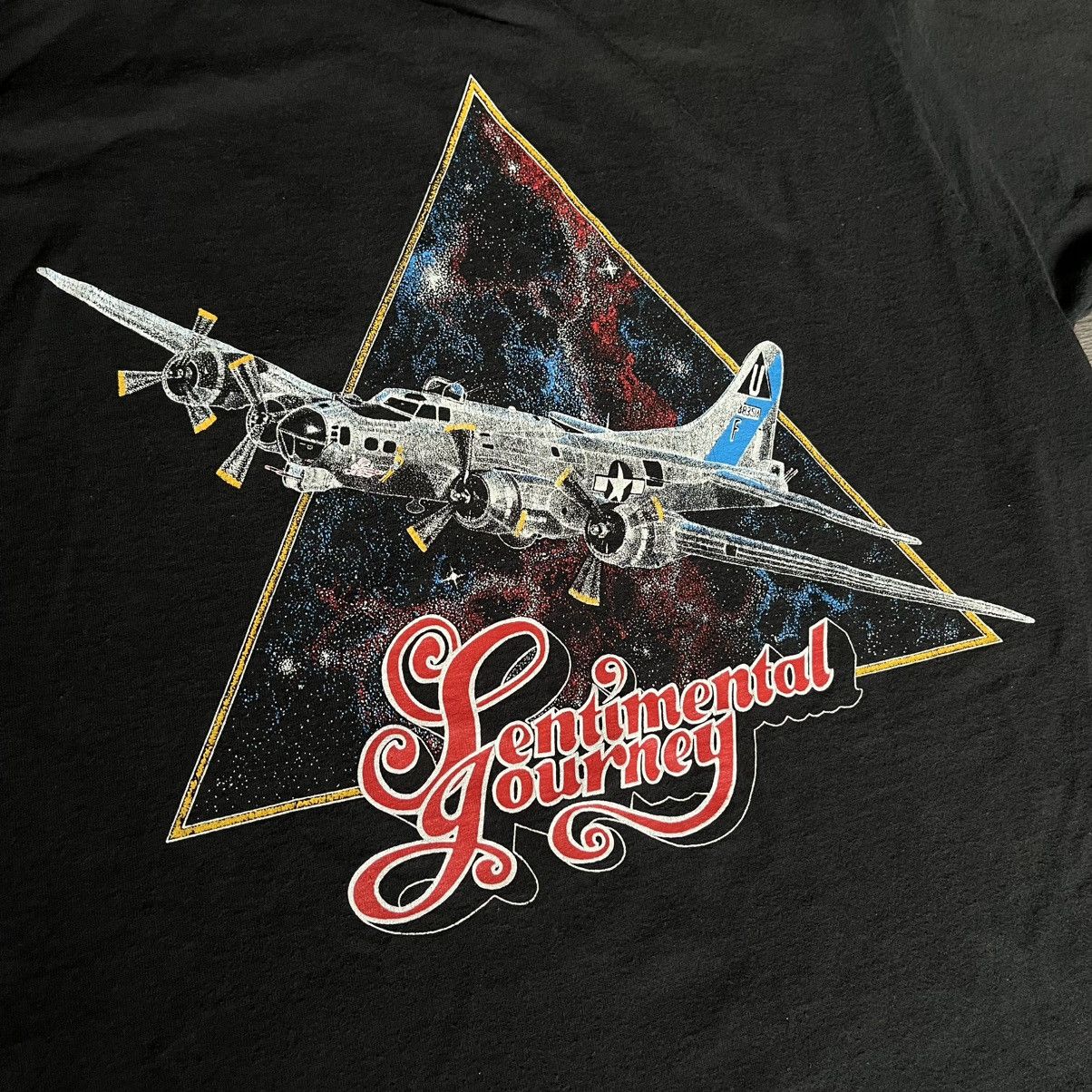 Vintage Vintage 90s Sentimental Journey Airplane Jet Graphic T Shirt Size US L / EU 52-54 / 3 - 8 Thumbnail