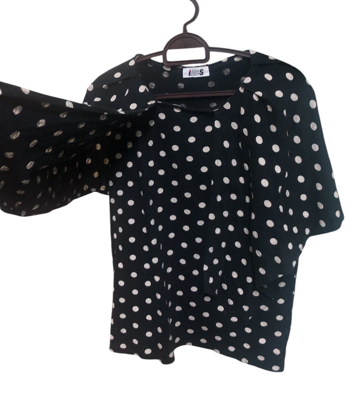 Designer × Issey Miyake Issey Miyake Rare Design Blouse Polka Dots Black and White Size S / US 4 / IT 40 - 10 Thumbnail