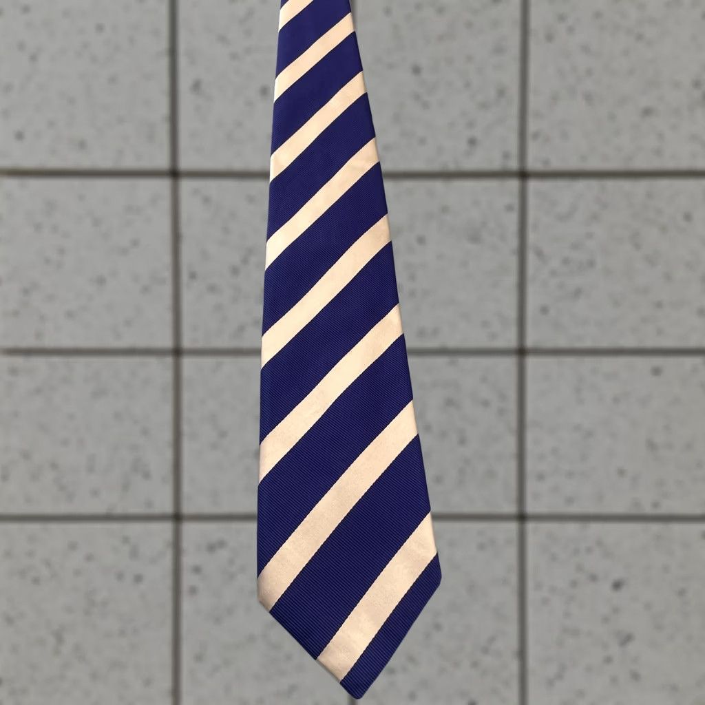 Charles Tyrwhitt VINTAGE Charles Tyrwhitt Silk Tie Blue Repp Neck tie Mens Exec Italy 3.5x61 Size ONE SIZE - 1 Thumbnail
