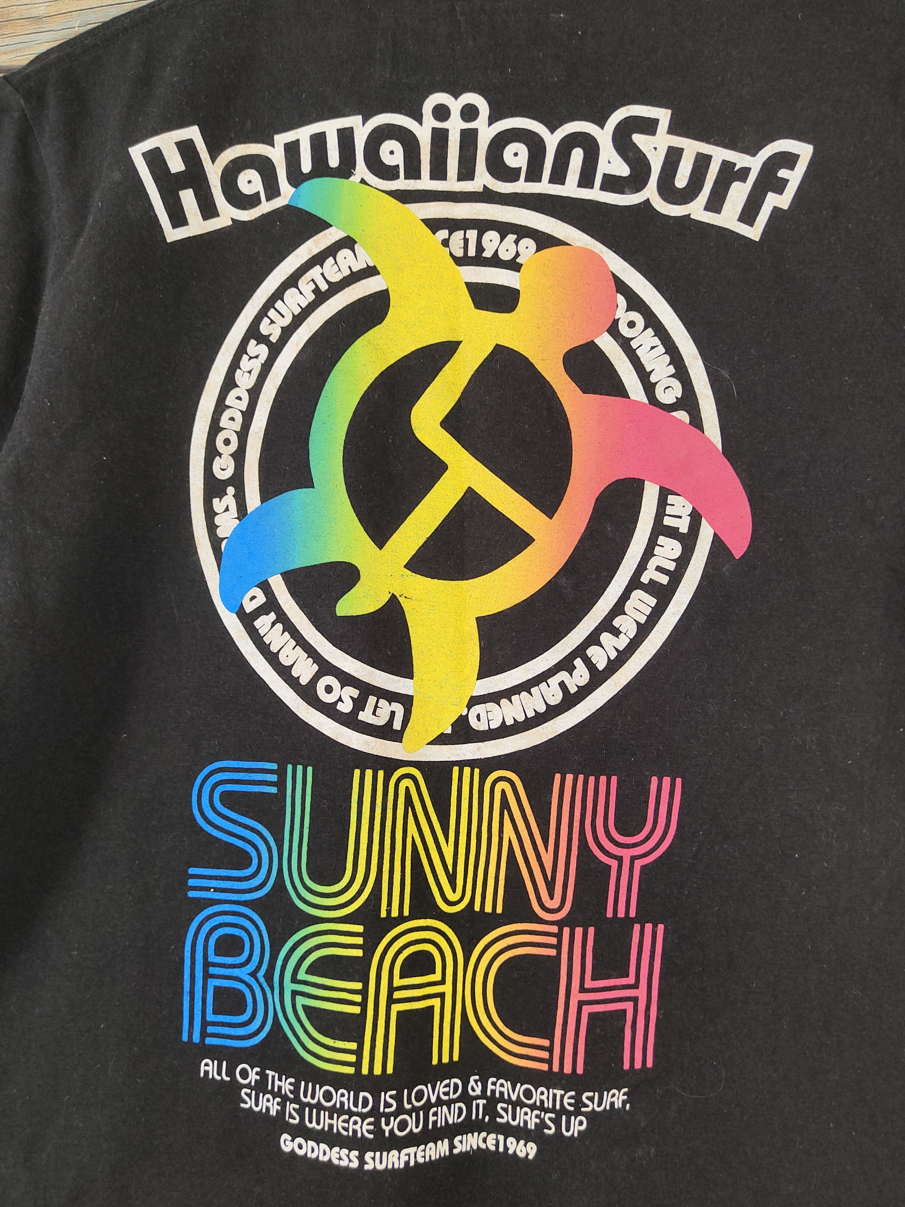 Japanese Brand × Vintage DL Team Goddess hawaian surf Black Short Sleeve T-shirt #627 Size US M / EU 48-50 / 2 - 10 Thumbnail