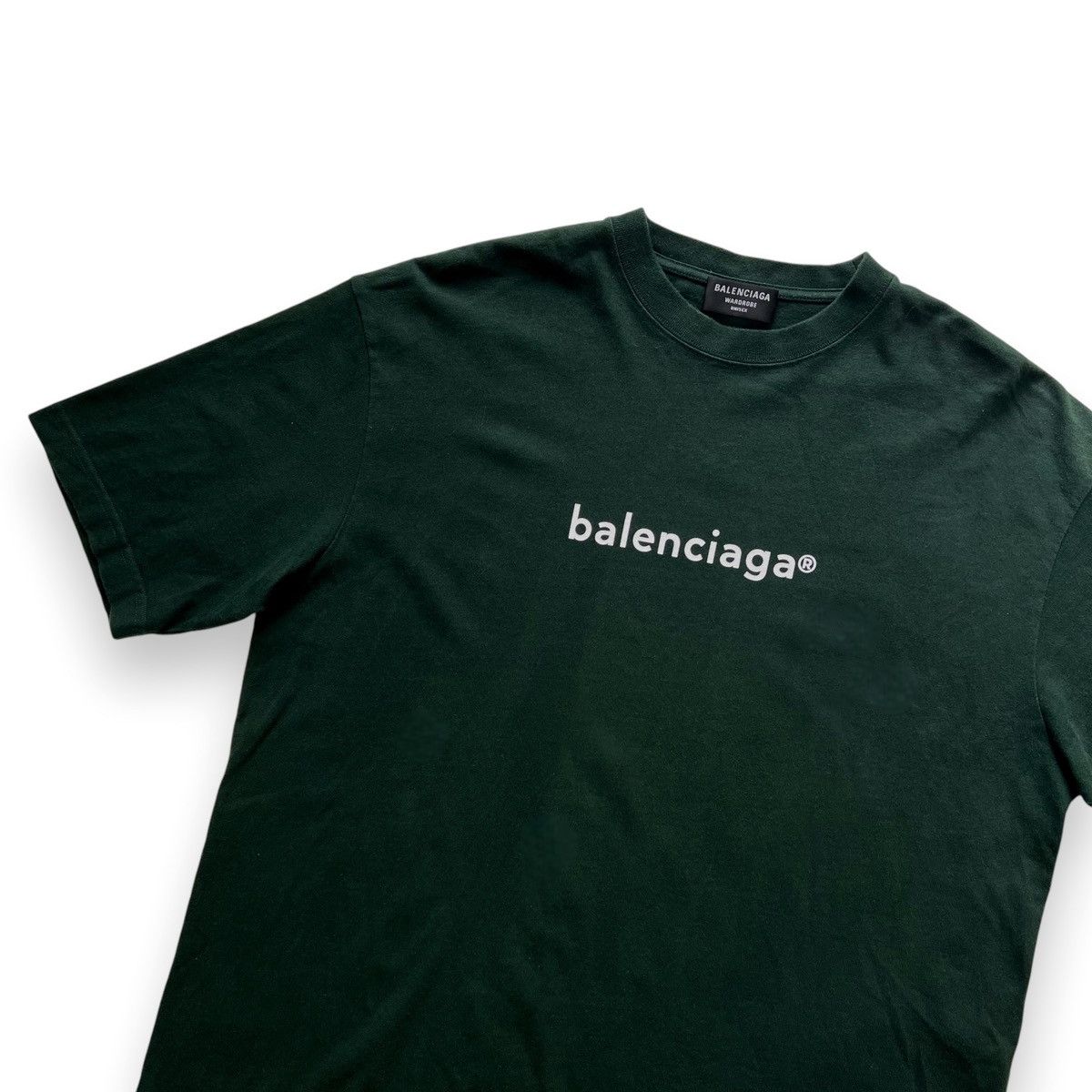 Pre-owned Balenciaga Copyright Logo Green T Shirt