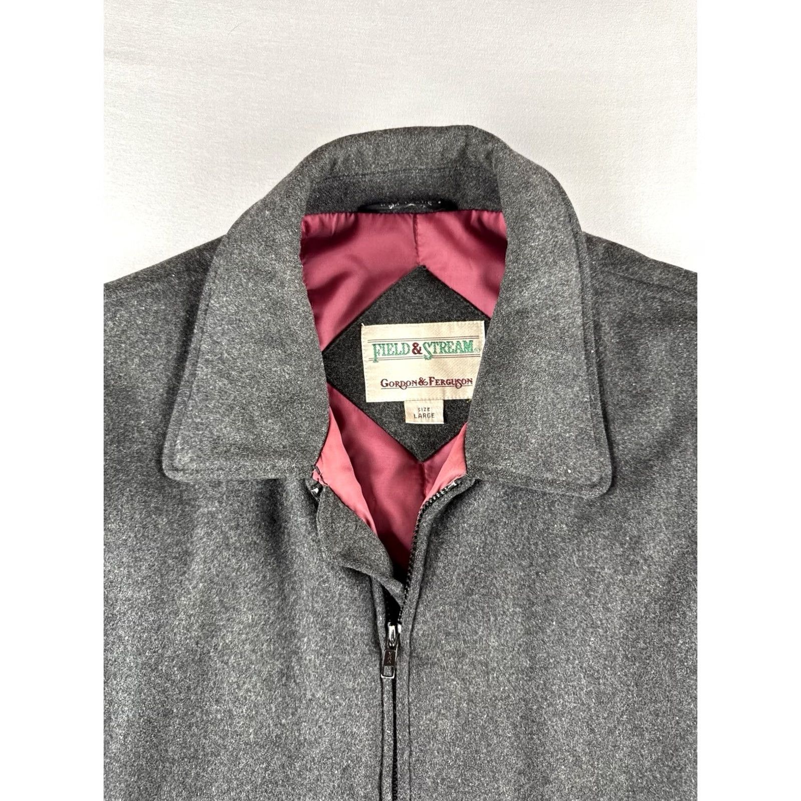 Vintage VINTAGE Field & Stream Wool Jacket Gray Hunting Workwear Zip Coat USA Large Mens Jacket Bomber 80s Classic Outdoor Size US L / EU 52-54 / 3 - 7 Thumbnail