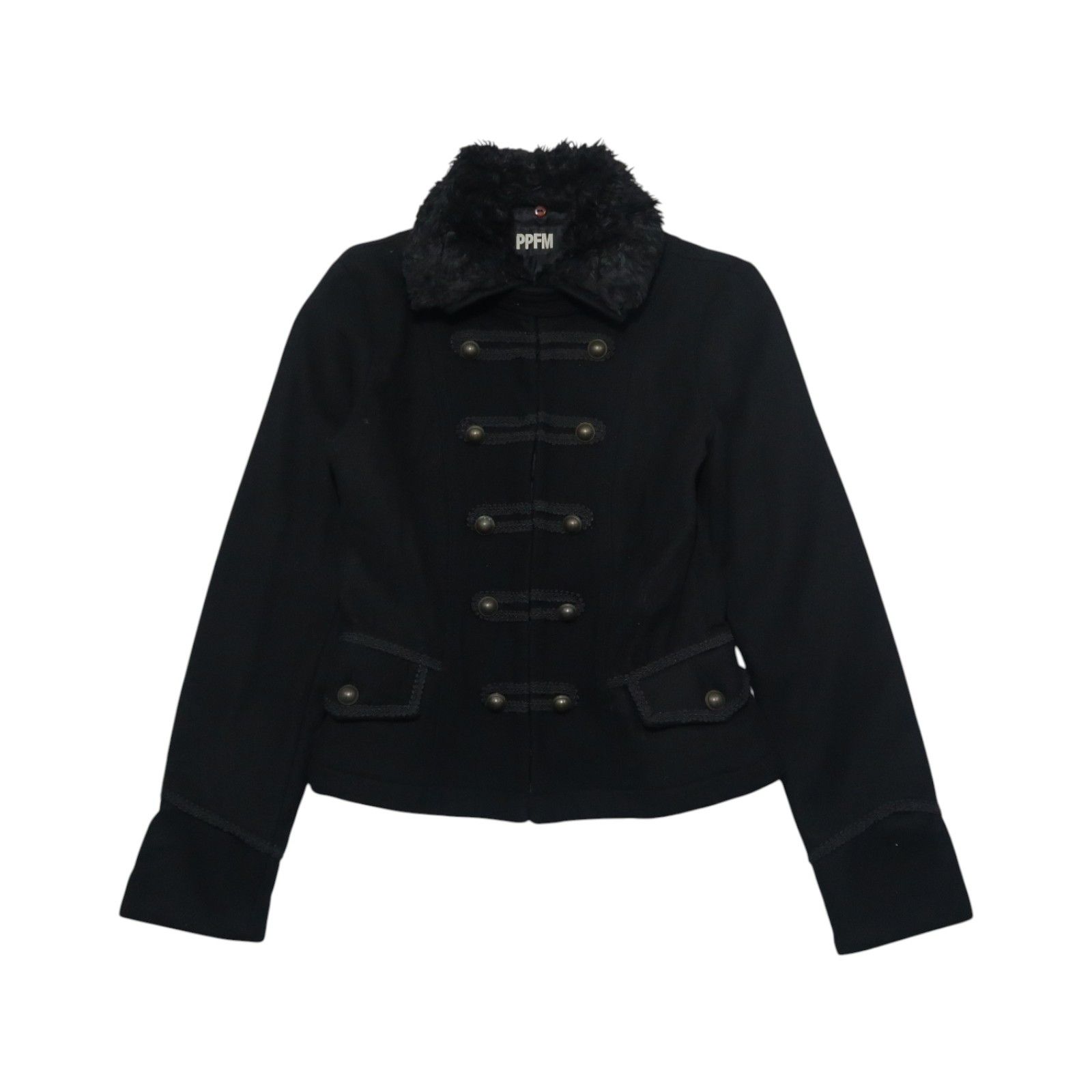 14th Addiction 2000s PPFM - Napoleon Wool Jacket Detachable Fur Size US S / EU 44-46 / 1 - 1 Thumbnail