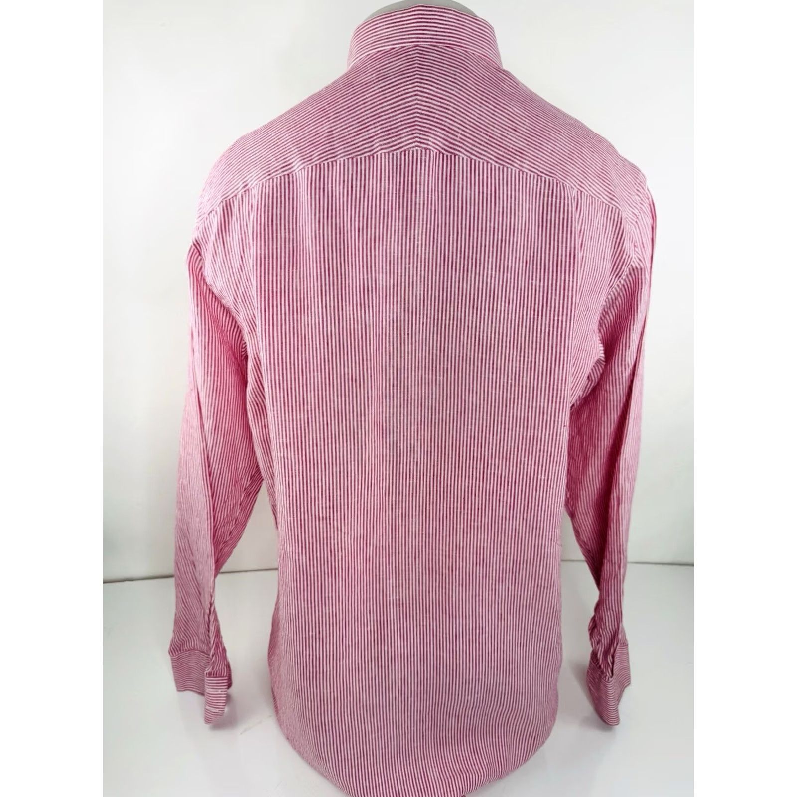 Gieves & Hawkes Gieves & Hawkes Linen Shirt 16.5 / 42 Mens Red White Dress Shirt Button Front EXCELLENT Size US L / EU 52-54 / 3 - 5 Thumbnail