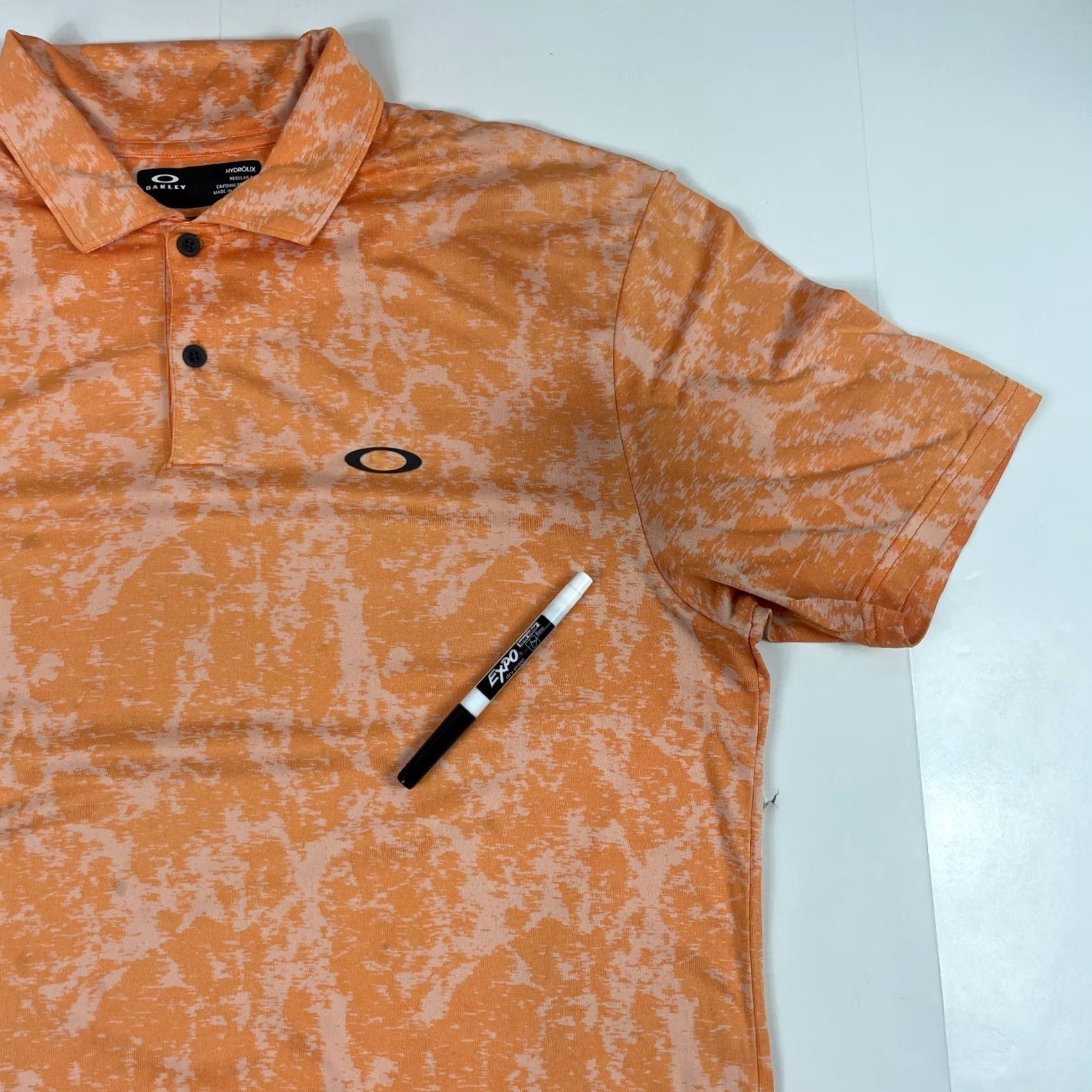 Oakley Oakley Polo Shirt Mens Medium Orange Hydrolix Marble Jaquard Short Sleeve Golfer Size US M / EU 48-50 / 2 - 3 Thumbnail