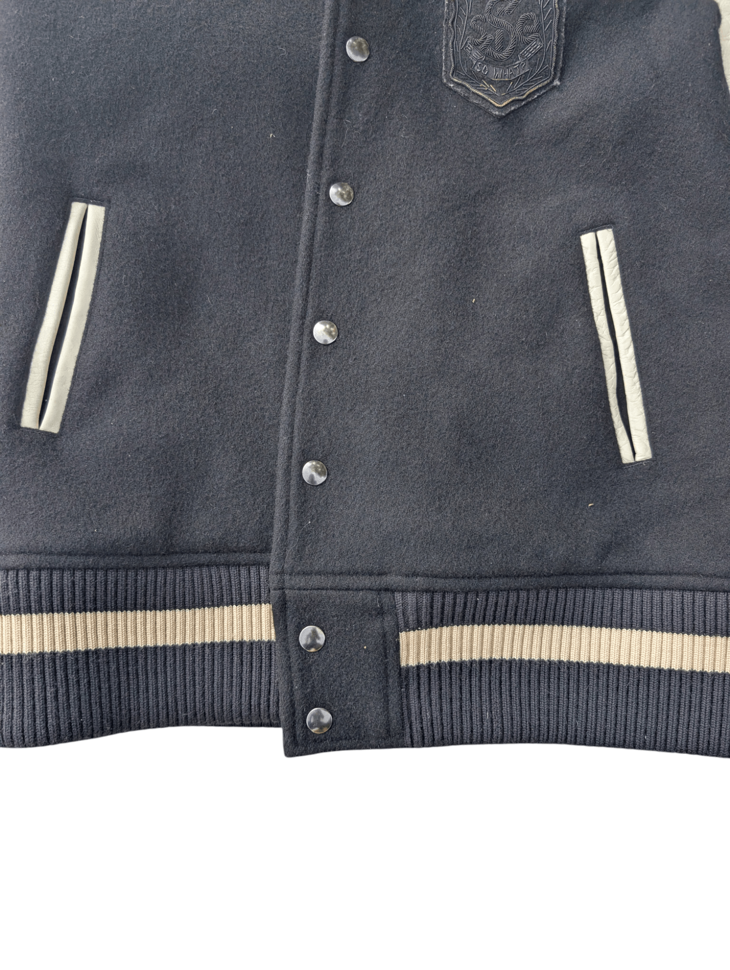 Japanese Brand 2011A/W Sise Varsity Leather Sleeve Crest Logo Jacket Size US M / EU 48-50 / 2 - 6 Thumbnail