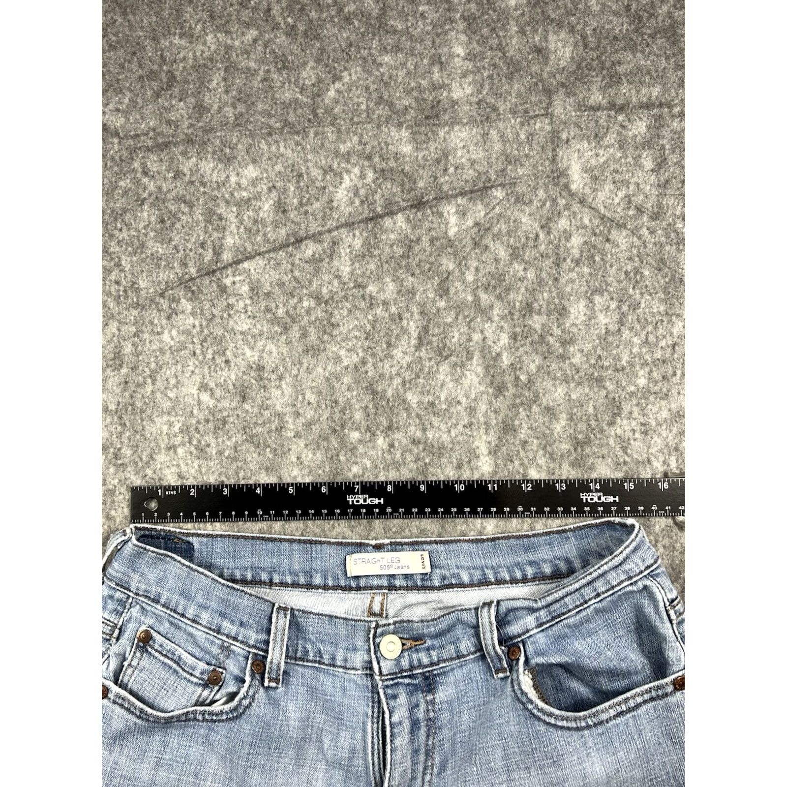 Levi's Levi's 505 Jeans Womens Regular Fit Straight Light Wash Distressed Size 12S, 29 in Inseam, Denim, 100% Cotton, Button Zip, Mid Rise, USA 90s Y2K Theme Size 34" / US 12 / IT 48 - 5 Thumbnail