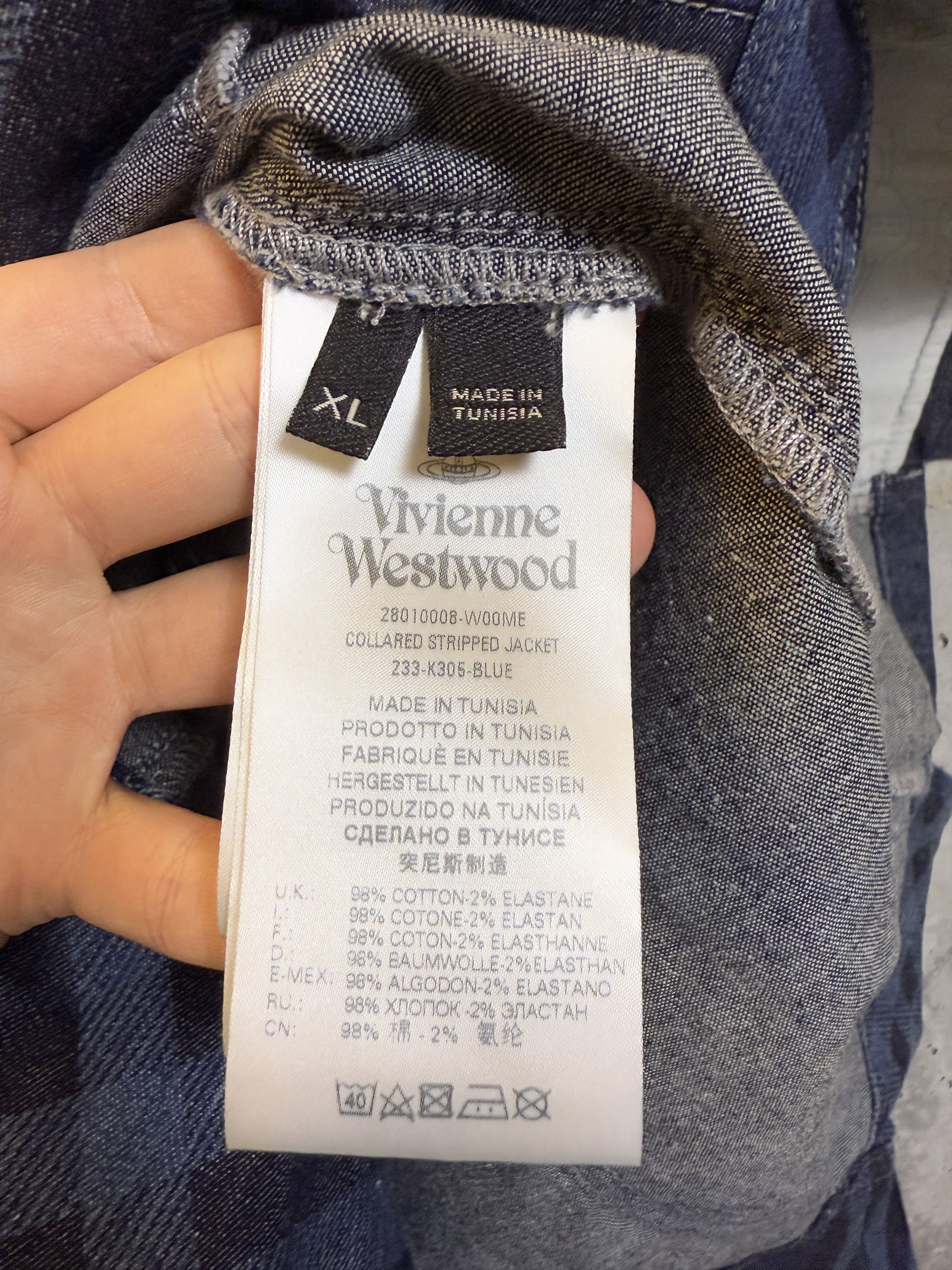 Vivienne Westwood $875 NWT Vivienne Westwood Collared Striped Denim Jacket Size US XL / EU 56 / 4 - 12 Thumbnail