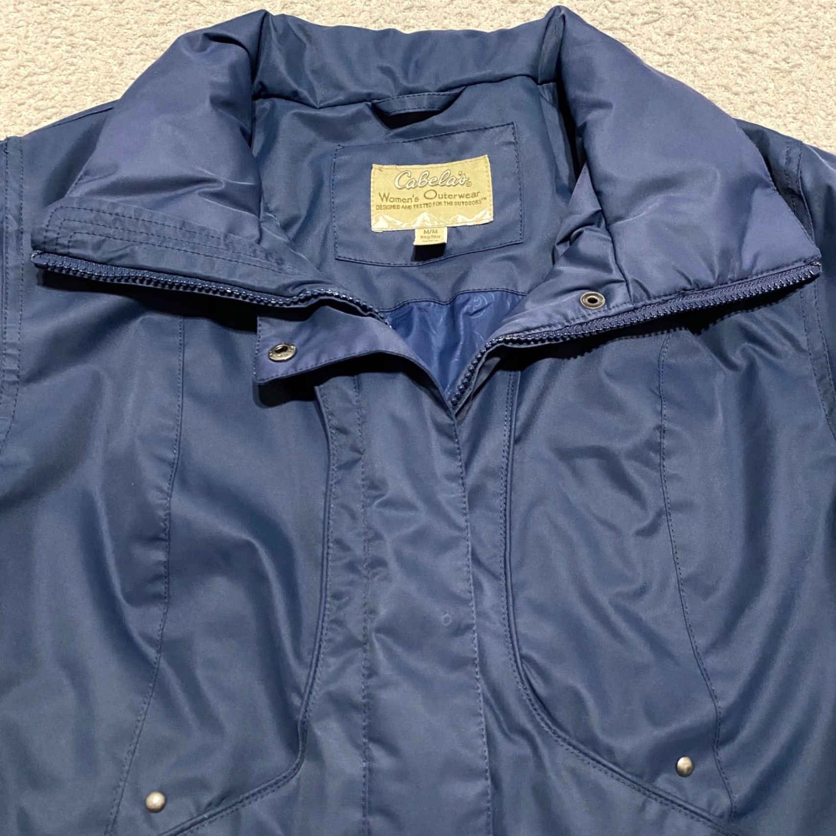 Vintage Cabela's Womens Jacket Blue Full Zip Insulated Outdoor Mid-Length Softshell N/A? Size M / US 6-8 / IT 42-44 - 6 Thumbnail