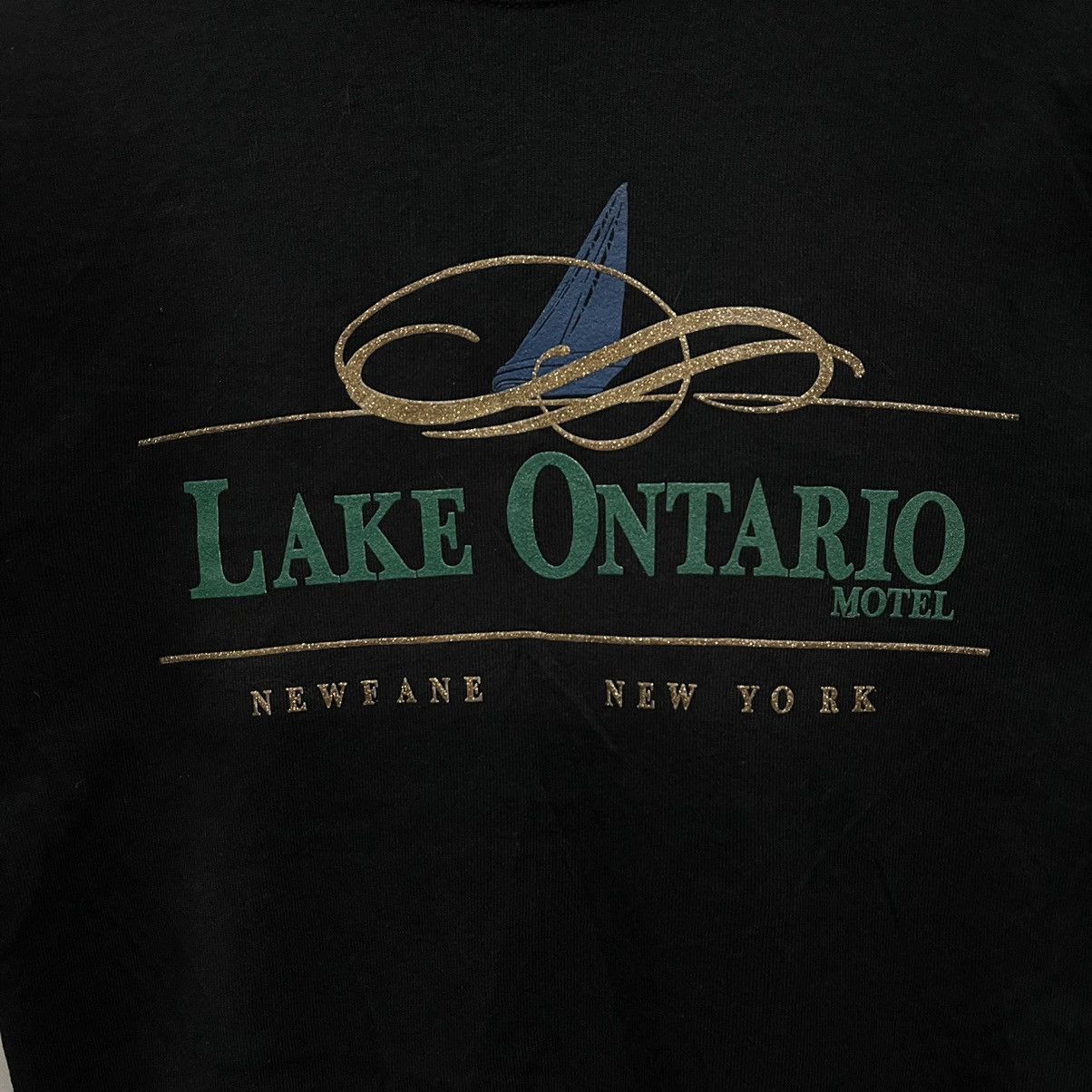 Fruit Of The Loom Vintage 90s Lake Ontario Motel Sweatshirt Pullover Size US M / EU 48-50 / 2 - 2 Thumbnail