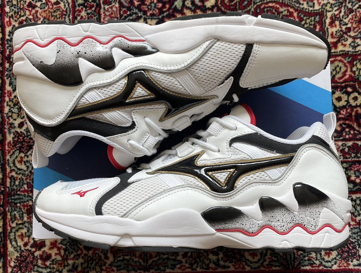 image of Mizuno Wave Rider 1 OG White/black/red 12 Shoes, Men's
