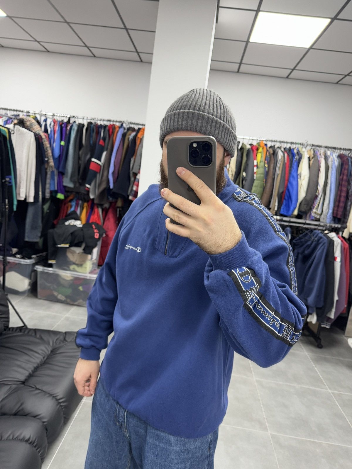 Champion × Vintage Vintage Champion USA 1/3 Zip Pullover Sweatshirt Size XL Size US XL / EU 56 / 4 - 2 Thumbnail