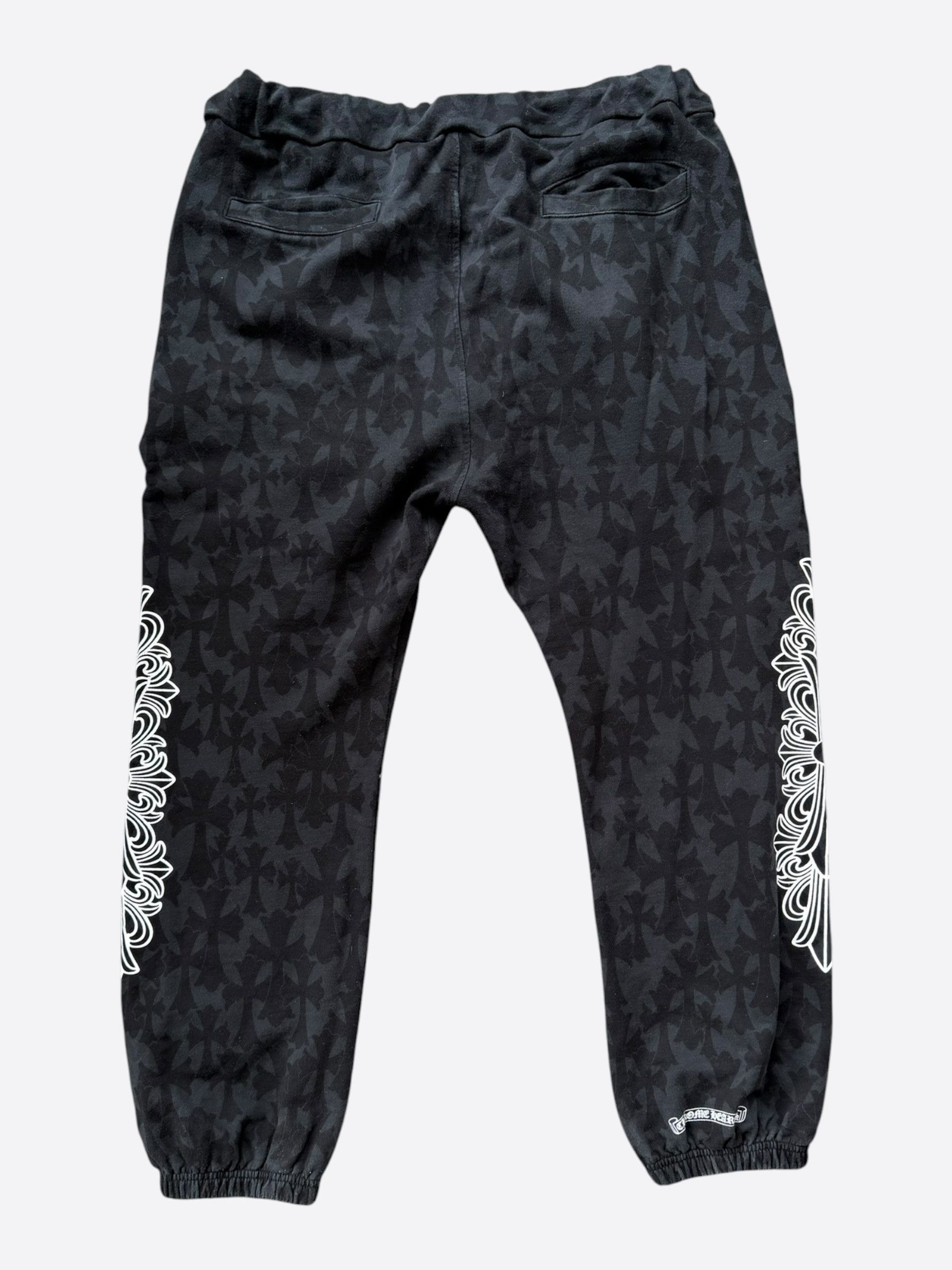 Chrome Hearts Black Horseshoe Logo Cemetery Cross Jacquard Sweatpants Size US 36 / EU 52 - 2 Thumbnail
