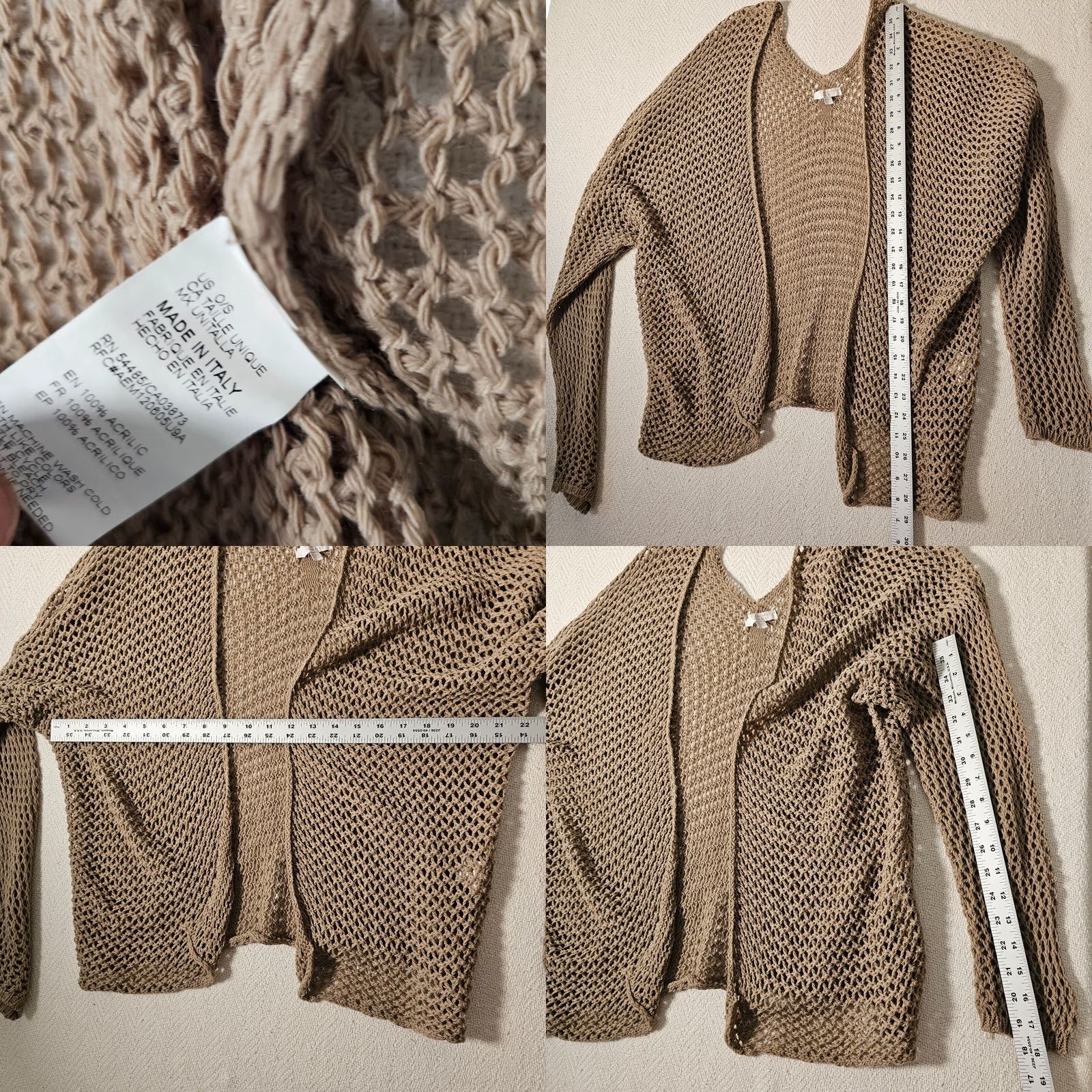 Vintage Don’t Ask Why Cardigan Women One Size Cable-Knit Brown Open Front Long Sleeve Knit Sweater 90s Bohemian Vintage No Size ONE SIZE - 8 Thumbnail
