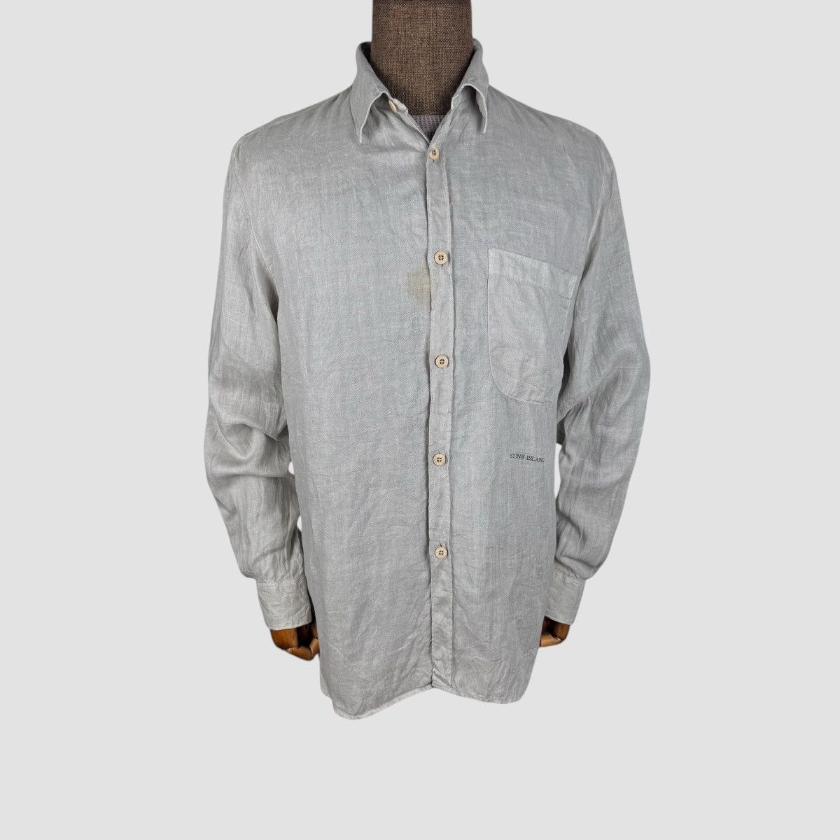 Stone Island 🔥VTG 90s STONE ISLAND LINEN LONG-SLEEVE SHIRTS Size US S / EU 44-46 / 1 - 2 Thumbnail