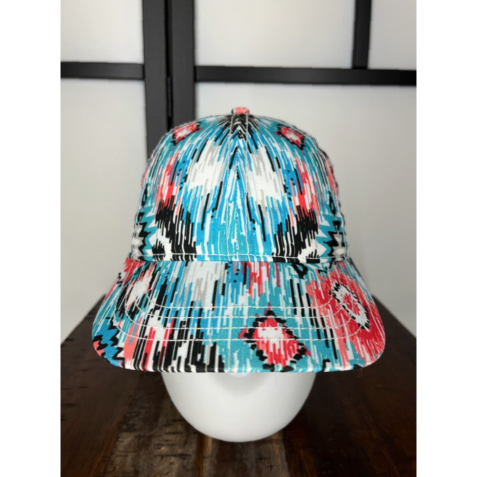 Walmart Walmart Hat Snap Back One Size Adult White Blue Multicolor Southwestern Aztec Size ONE SIZE - 2 Thumbnail