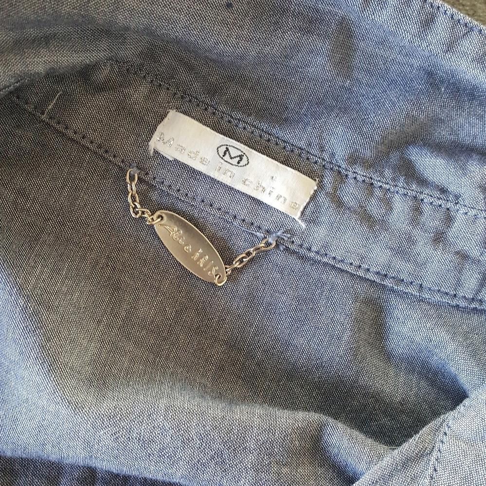 Designer Denim Pocket Detailed A&K Dressy Blouse Size M / US 6-8 / IT 42-44 - 4 Thumbnail