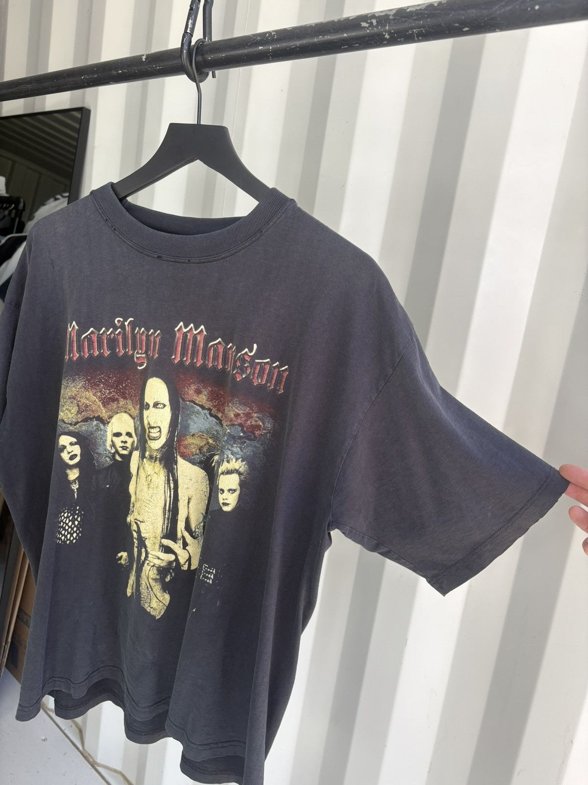 Band Tees Vintage Marilyn Manson Shirt Faded Distressed Grunge Band Size US XL / EU 56 / 4 - 2 Thumbnail