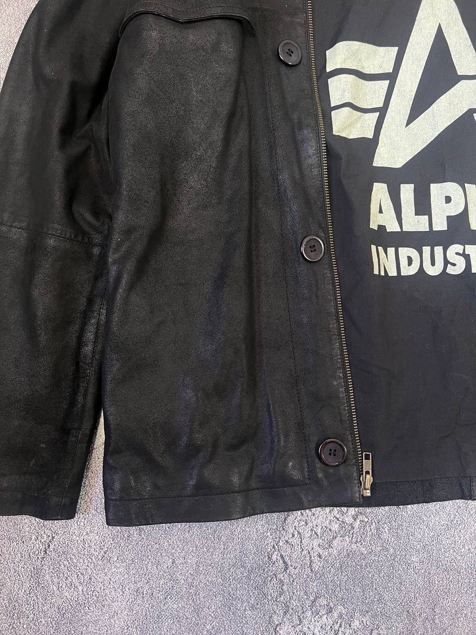 Alpha Industries Vintage 90s Alpha Industries Leather Jacket Flight US L Size US L / EU 52-54 / 3 - 4 Thumbnail