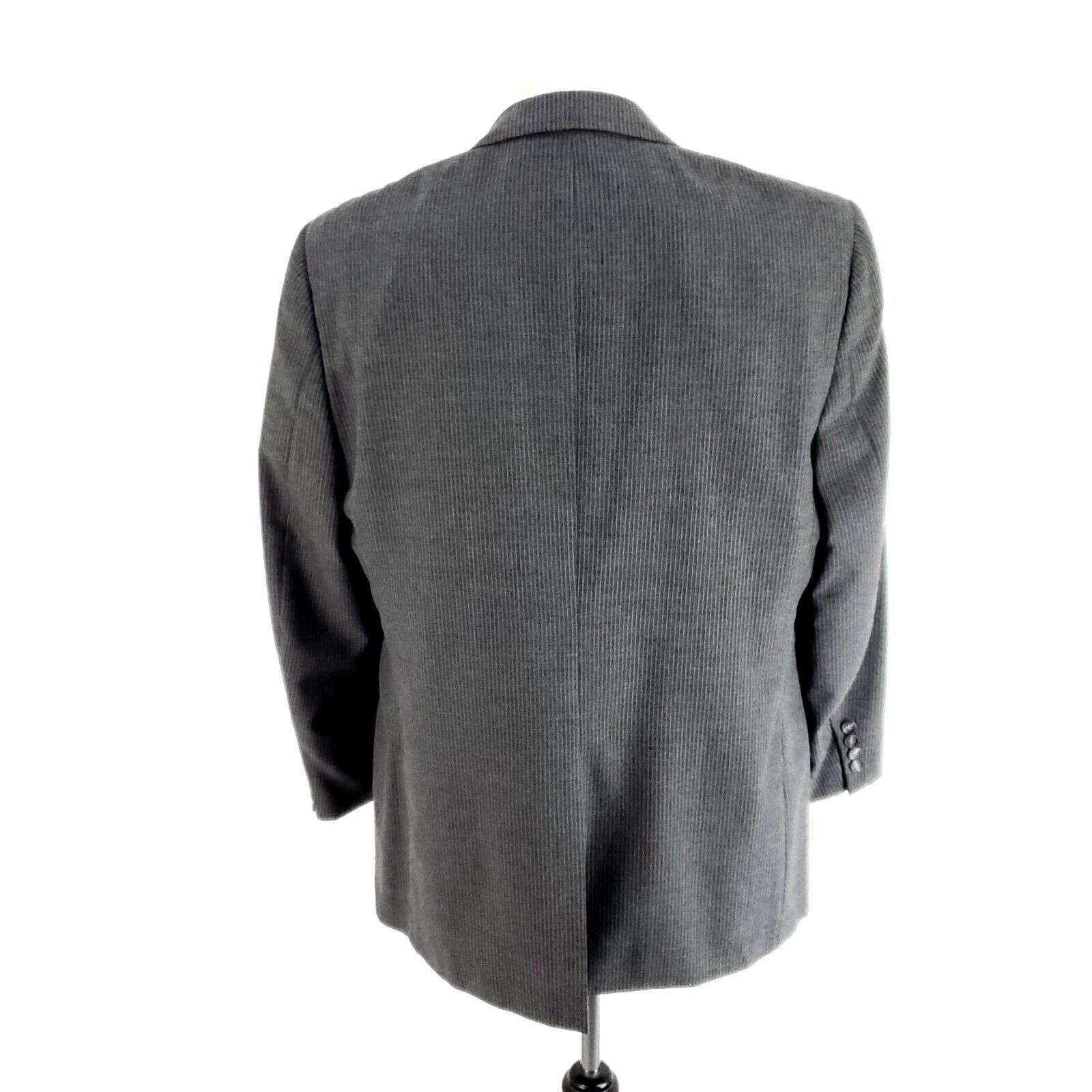 Oleg Cassini Oleg Cassini Wool 2 Button 2 Piece Suit 40S Gray Striped 38/ Size 40S - 6 Thumbnail