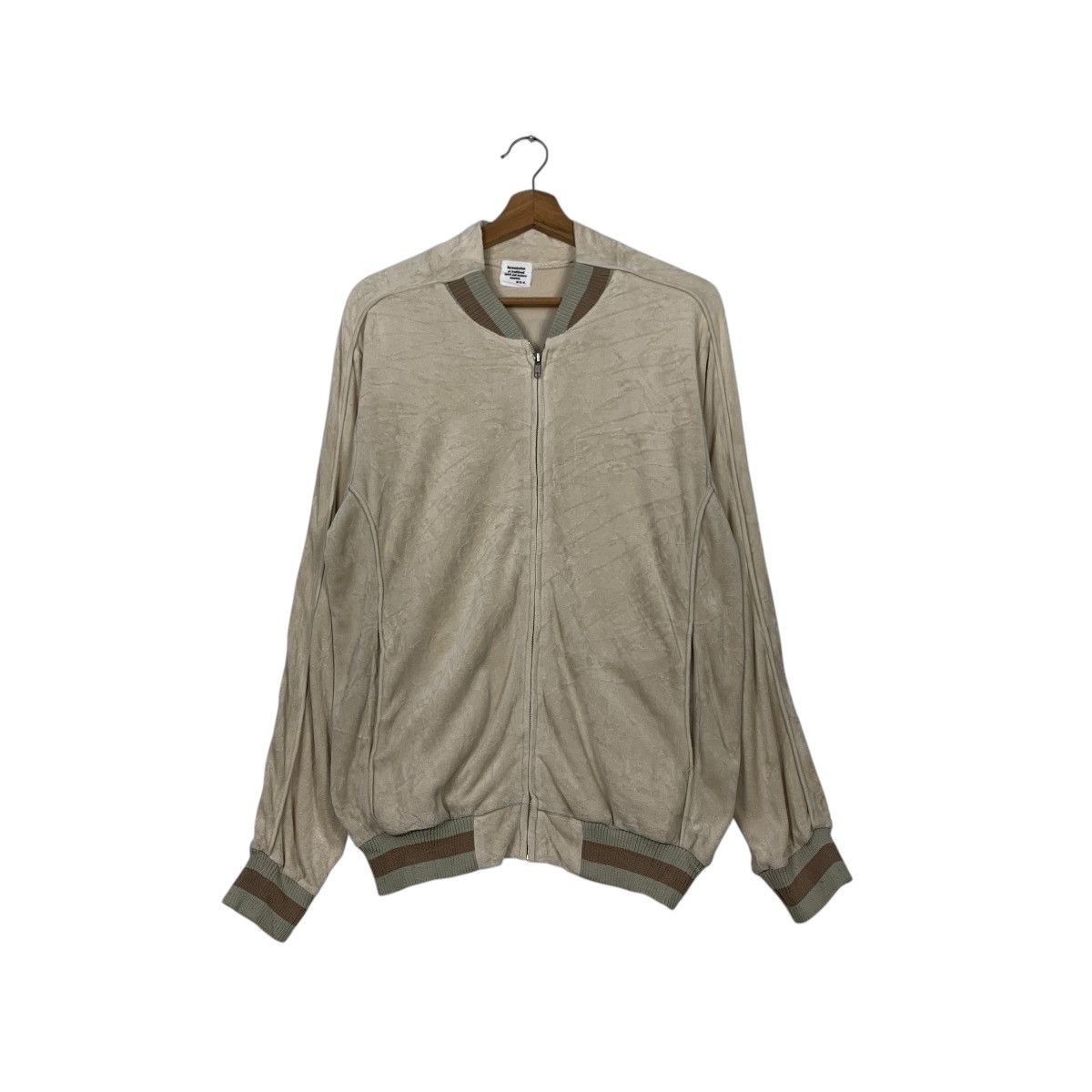 Japanese Brand TROUPERS Big Logo Velvet Sweater Bomber Jacket #2389-C107 Size US M / EU 48-50 / 2 - 3 Thumbnail