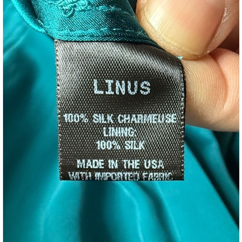 Other Linus Emerald Green 100% Silk Mini Dress - Balloon Sleeve Size S / US 4 / IT 40 - 7 Thumbnail