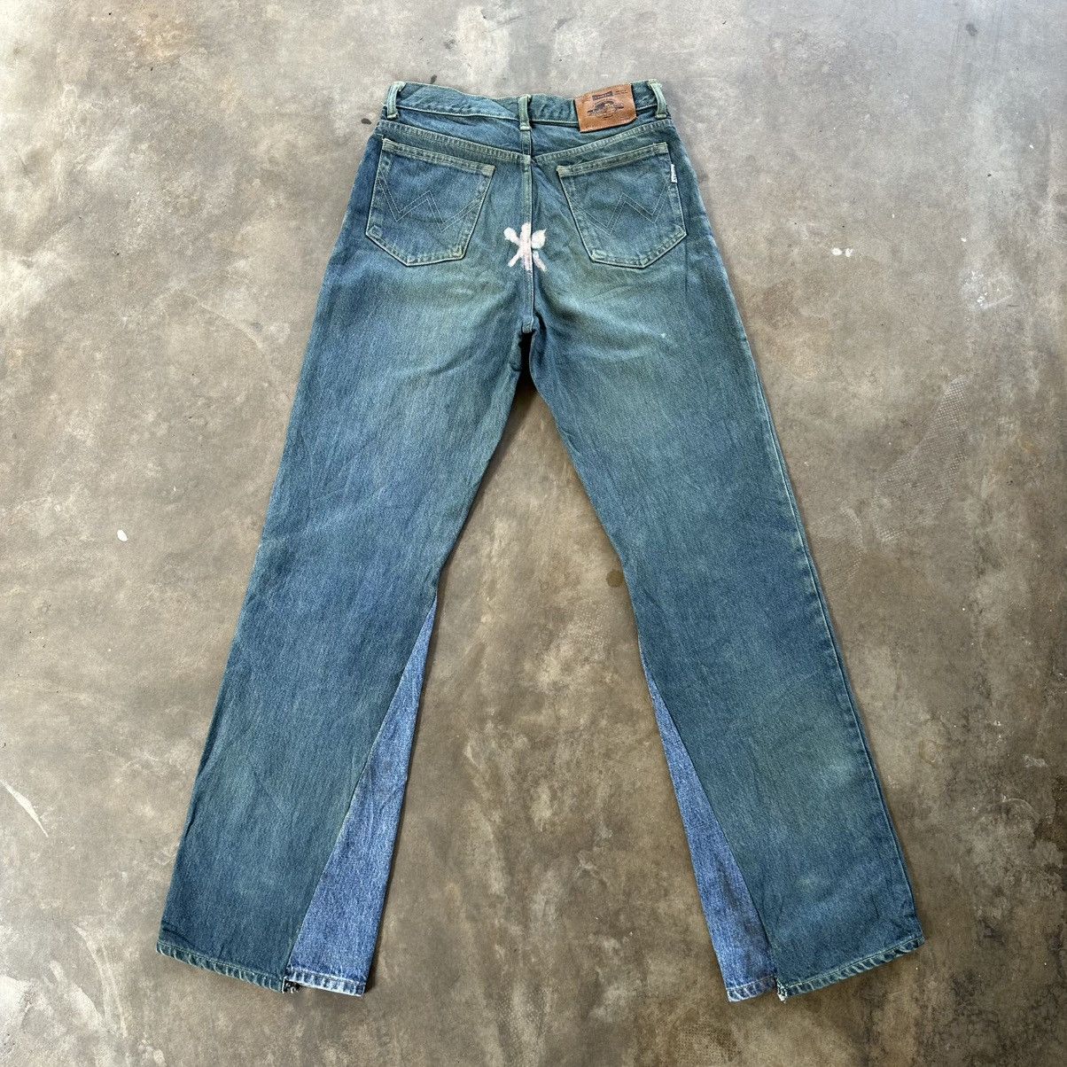 If Six Was Nine Vintage Edwin Dye Splash FLARE Denim Jean Pant W28 Size US 28 / EU 44 - 9 Thumbnail