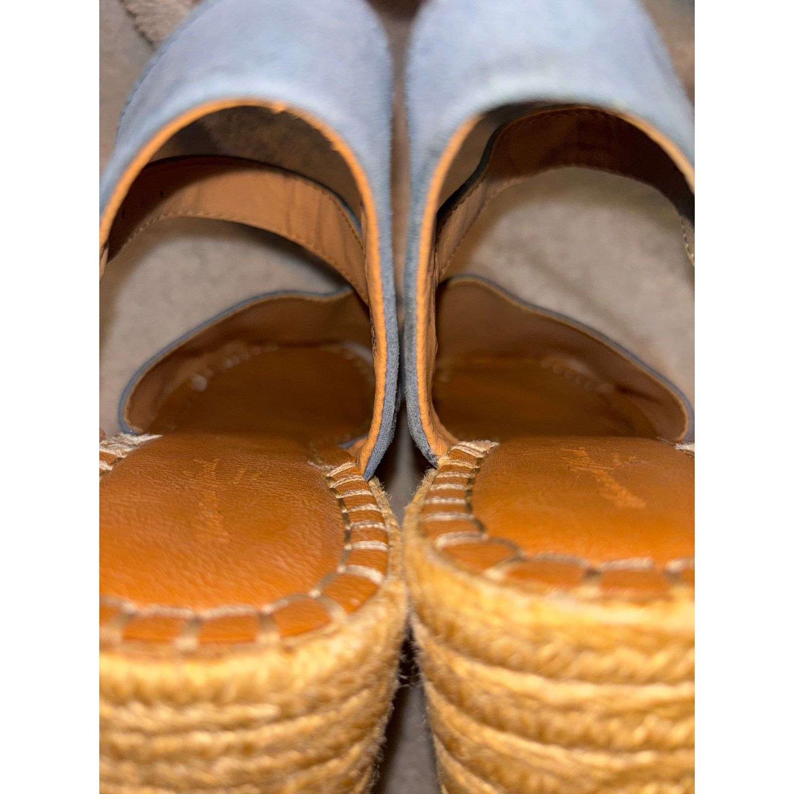 The Unbranded Brand Blue Suede Universal Thread Wedges Size 8 Size US 8 / IT 38 - 5 Thumbnail