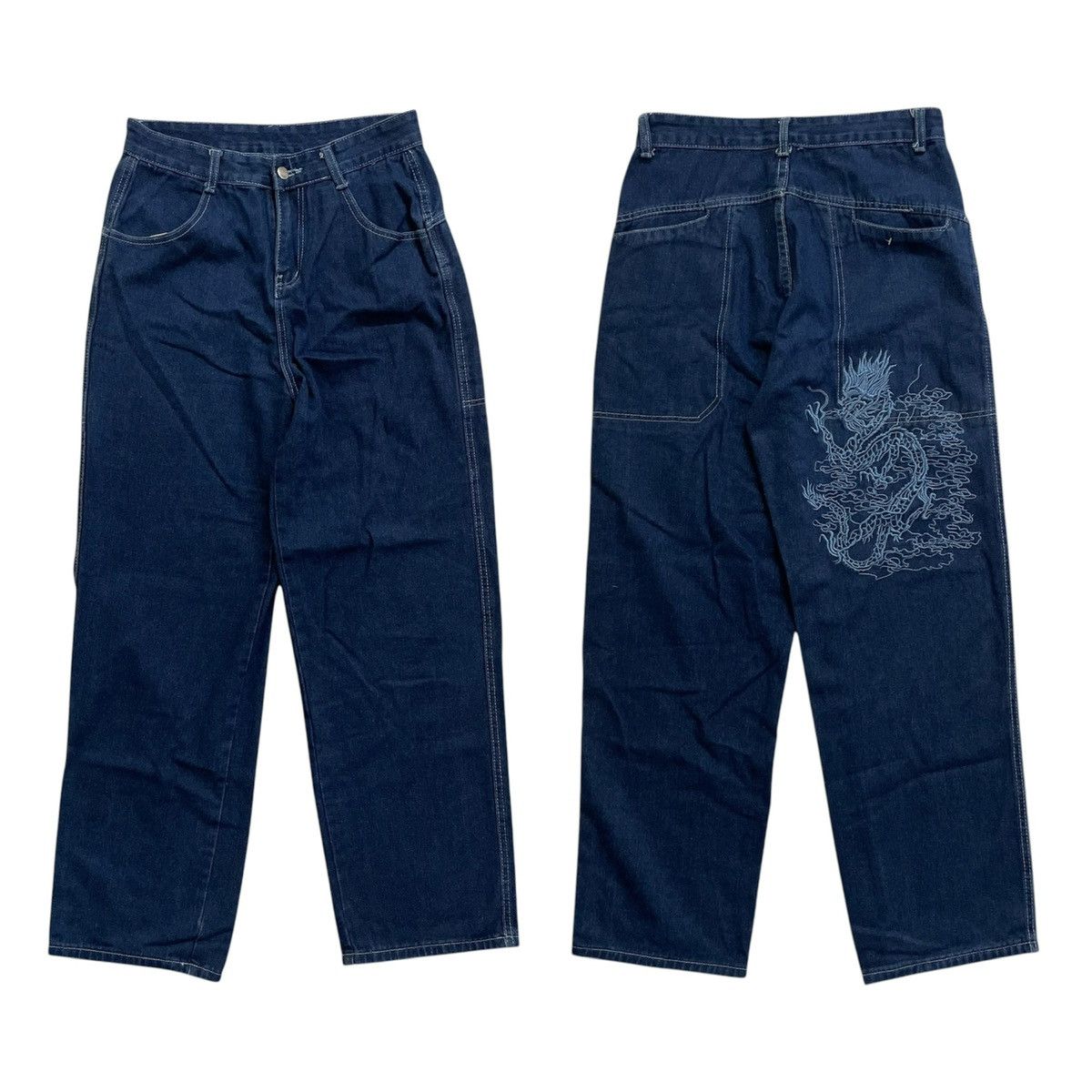 JNCO Vintage Y2K Wide Baggy Jeans with Dragon Patch Size US 30 / EU 46 - 1 Thumbnail
