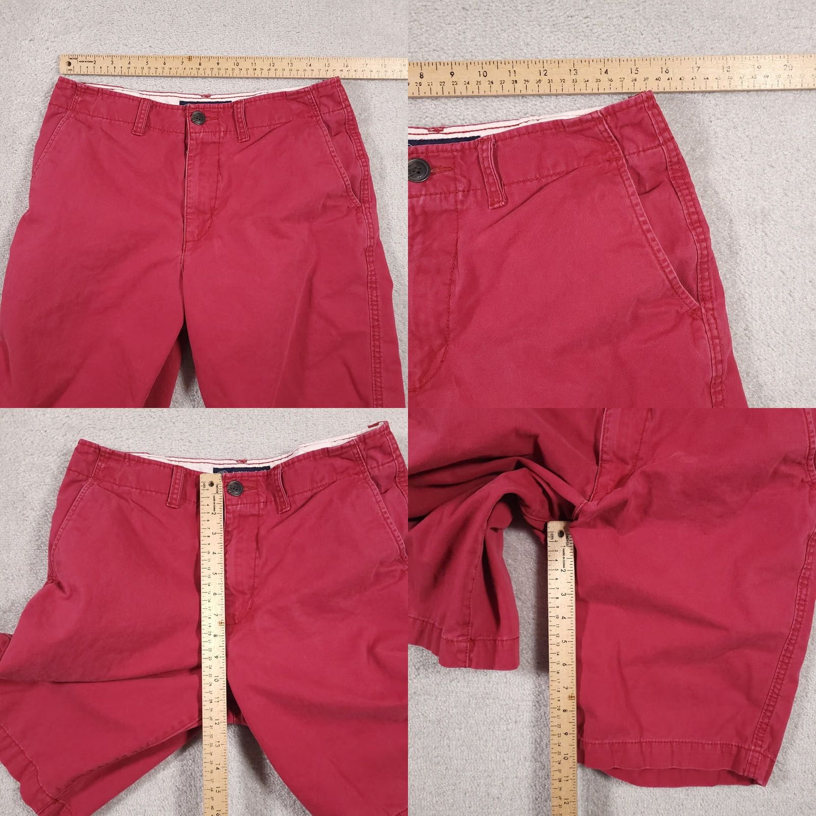 American Eagle Outfitters American Eagle Shorts Mens 31 Longboard Chino Casual Skater Flat Front Red Faded Size US 31 - 8 Thumbnail