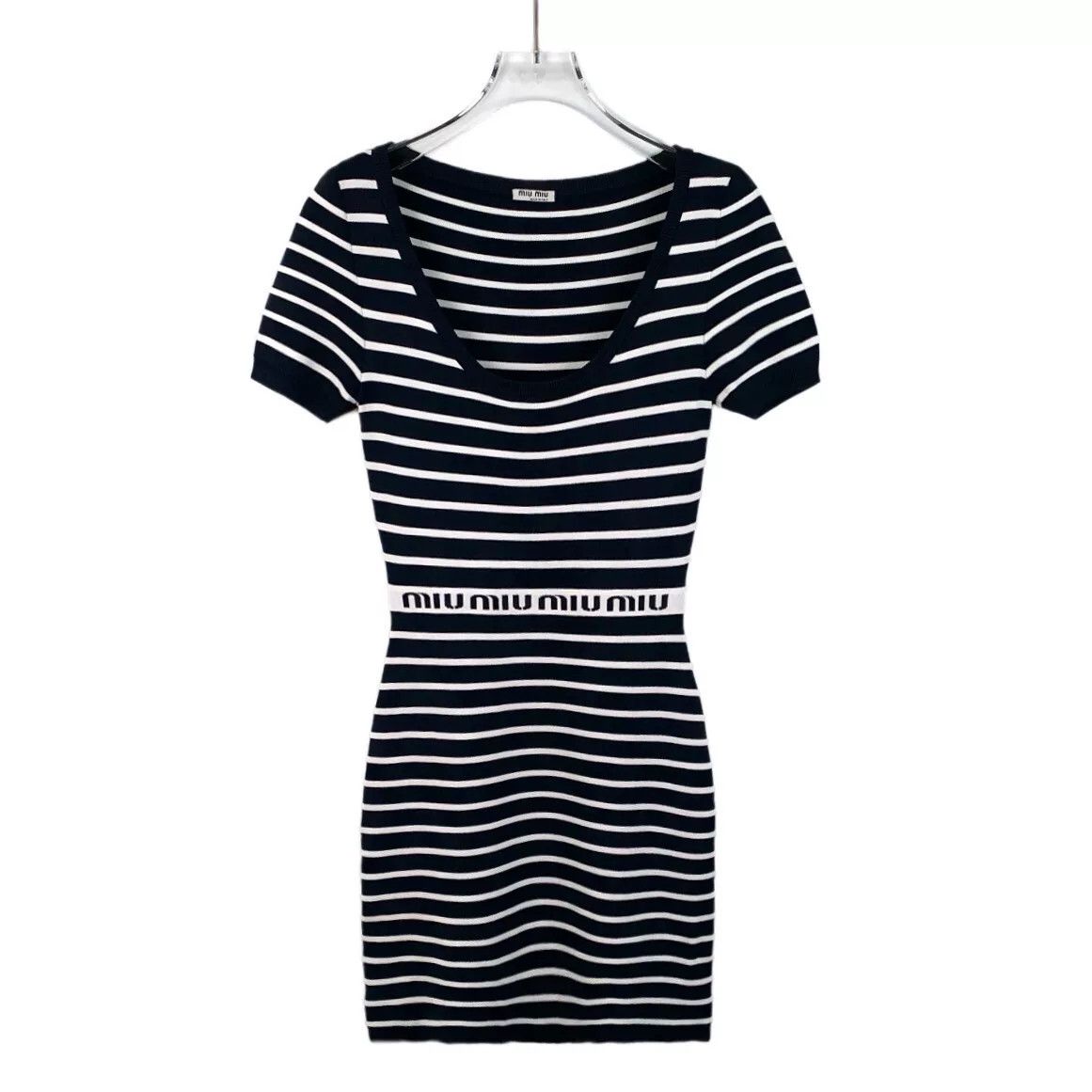 knitted square neck dress Everlane Knit Square-Neck Midi Dress In Reflecting Pond, Size XL, Cotton/Viscose