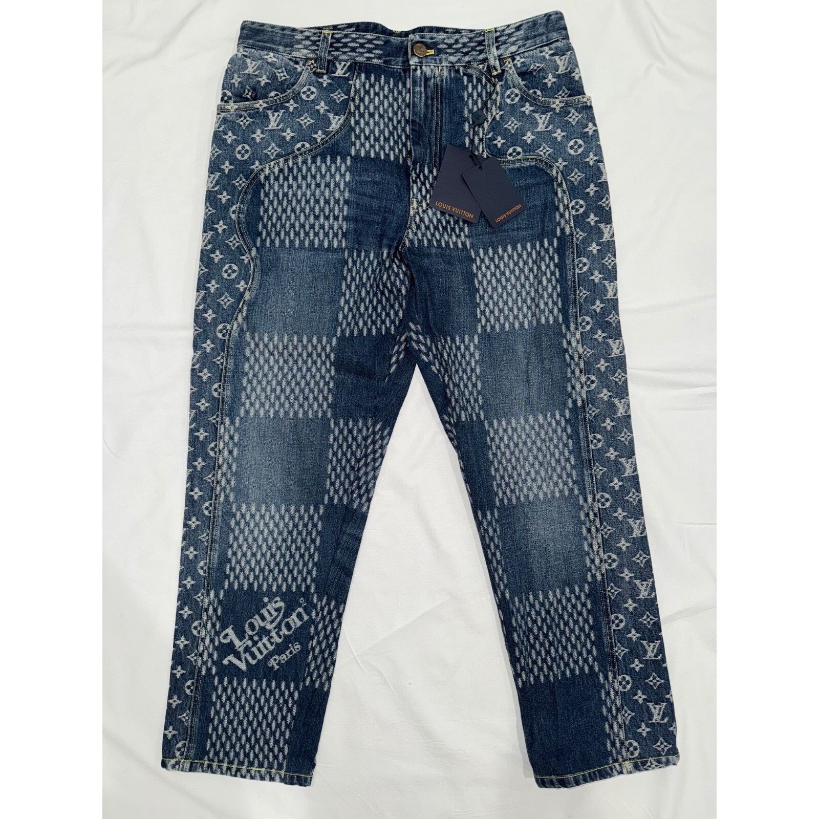 Louis Vuitton Louis Vuitton x Nigo Giant Damier Waves Monogram Logo Blue Size US 32 / EU 48 - 2 Thumbnail