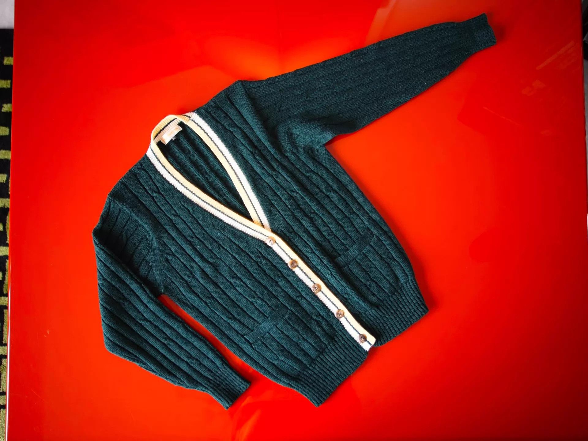 Burberry Burberry Vintage Forest Green Wool Sporty Preppy Cardigan Size M / US 6-8 / IT 42-44 - 2 Thumbnail