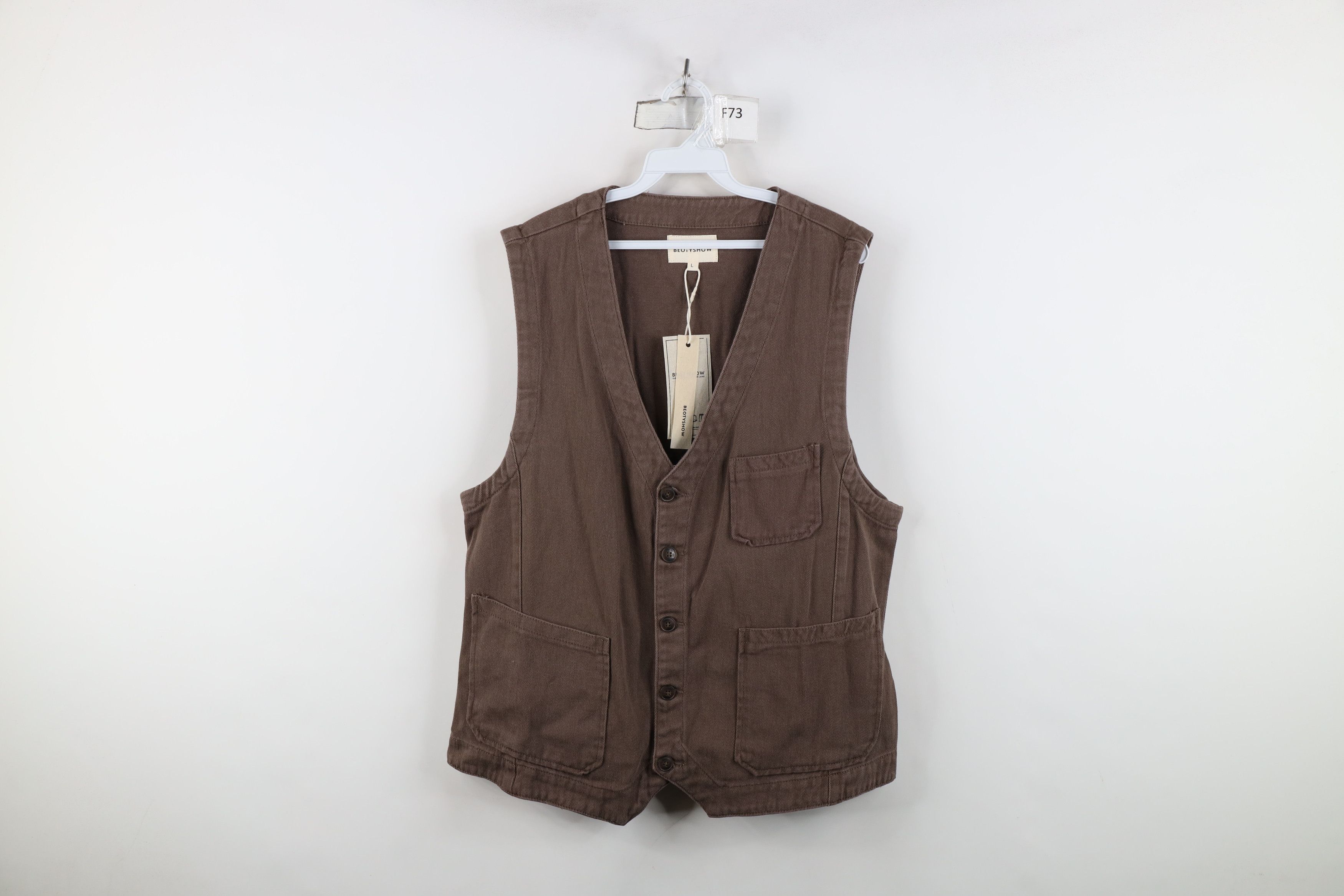 Vintage Deadstock Vintage Y2K Streetwear Back Vest Jacket Brown Size US L / EU 52-54 / 3 - 1 Thumbnail