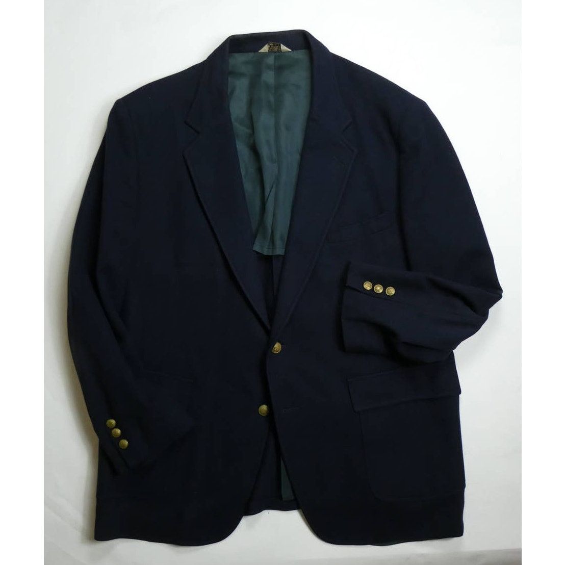 Savile Row vintage 80s/90s Savile Row 100% wool sport coat, navy, 46R Size 46R - 1 Thumbnail