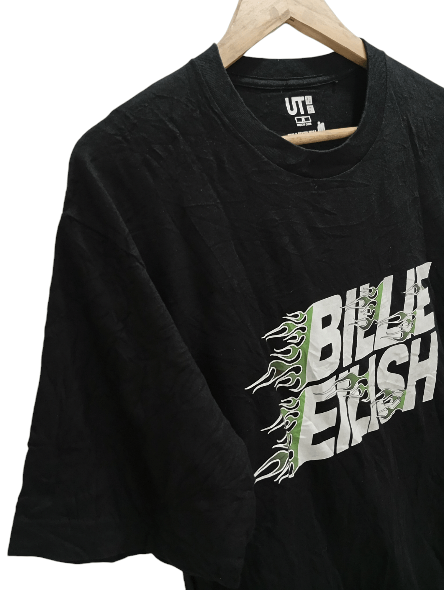 Band Tees × Billie Eilish × Uniqlo 🔥🔥Uniqlo x Billie Eilish Spellout Flame T-Shirt Size US M / EU 48-50 / 2 - 9 Thumbnail