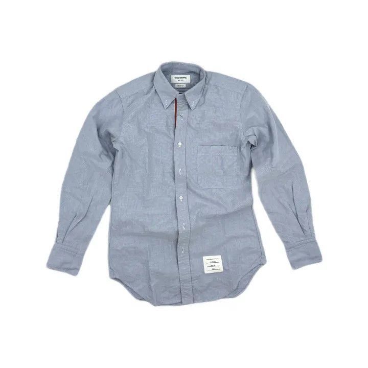 Thom Browne Thom Browne Long Sleeve Cotton Shirt in Light Blue -2507 Size US S / EU 44-46 / 1 - 8 Thumbnail