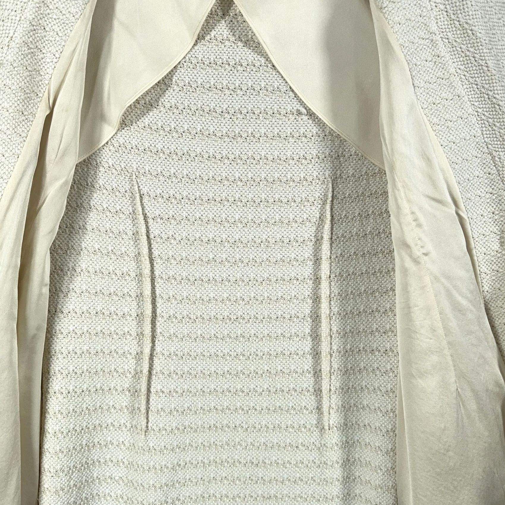 St. John St John Vest Womens Medium White Knit Lined Silk Pockets USA Size M / US 6-8 / IT 42-44 - 7 Thumbnail