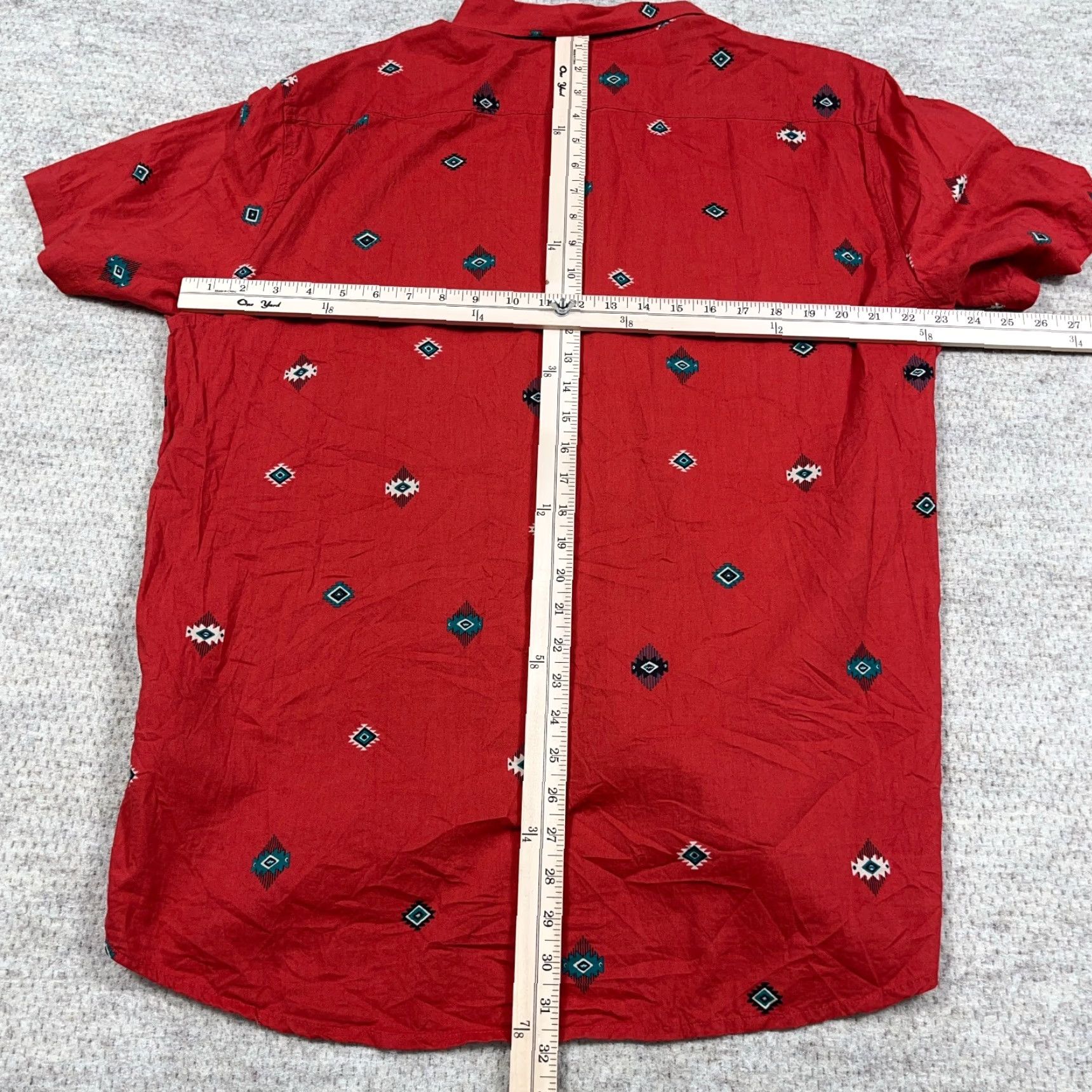 Wrangler Wrangler Shirt Men 2XL Red Button-Up Western Aztec Southwestern Geometric Print Short Sleeve Cowboy Western Theme Mens Size US XXL / EU 58 / 5 - 5 Thumbnail