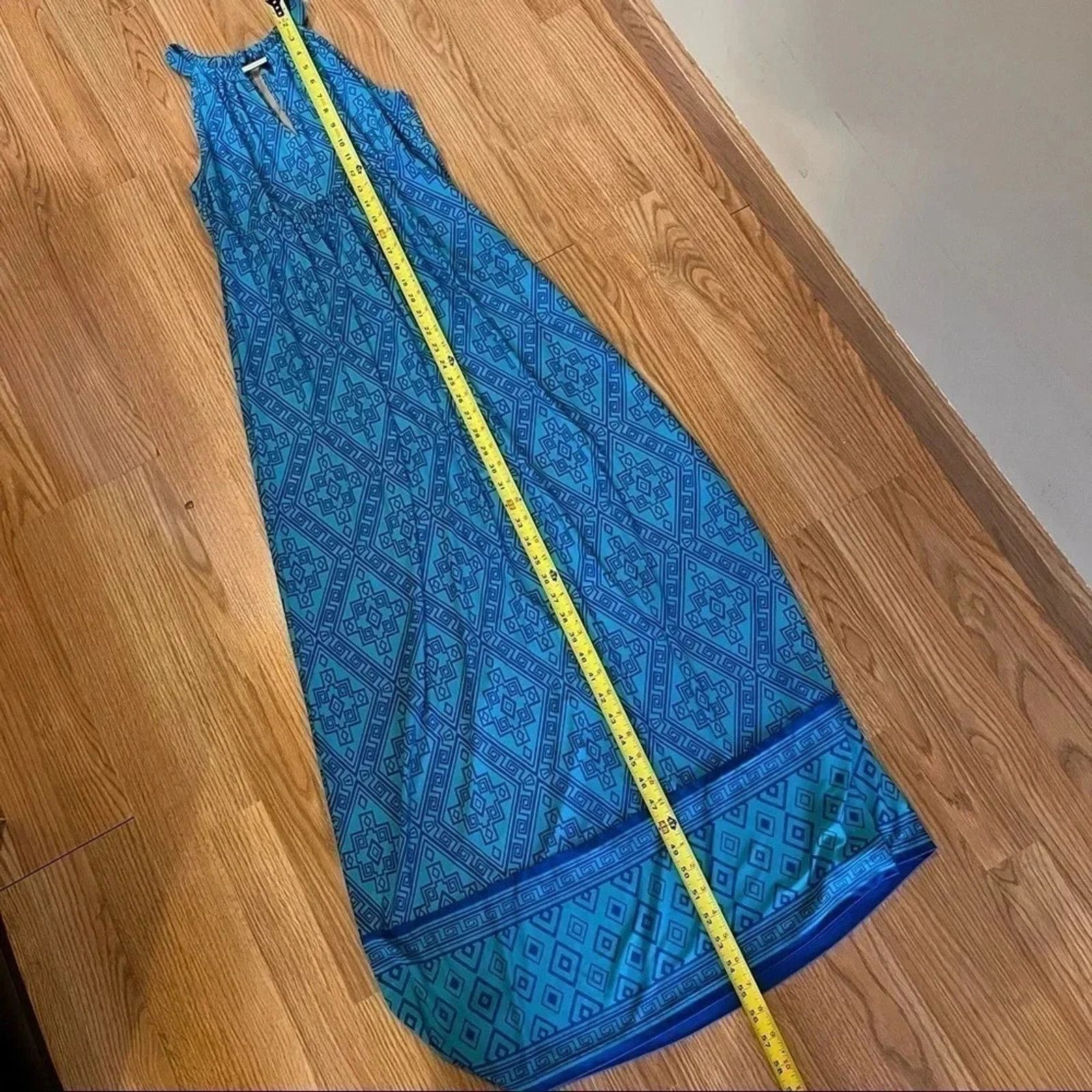 Apt. 9 Apt 9 Womens Dress XS Sleeveless Maxi Blue Aztec Print Size XS / US 0-2 / IT 36-38 - 10 Thumbnail