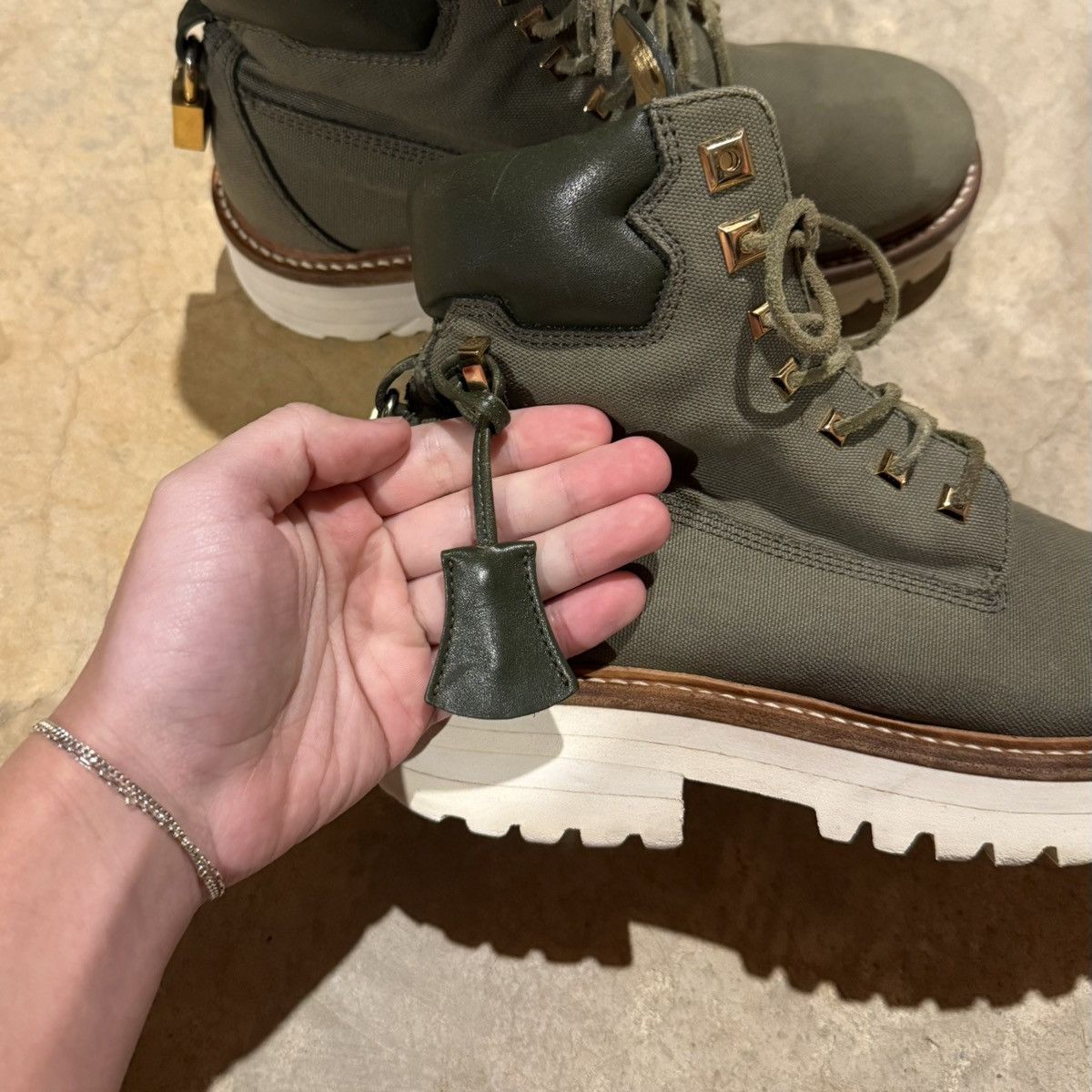 Buscemi Buscemi Canvas Site Hiking Combat Boot US 6 Olive Green Size US 6 / EU 39 - 9 Thumbnail