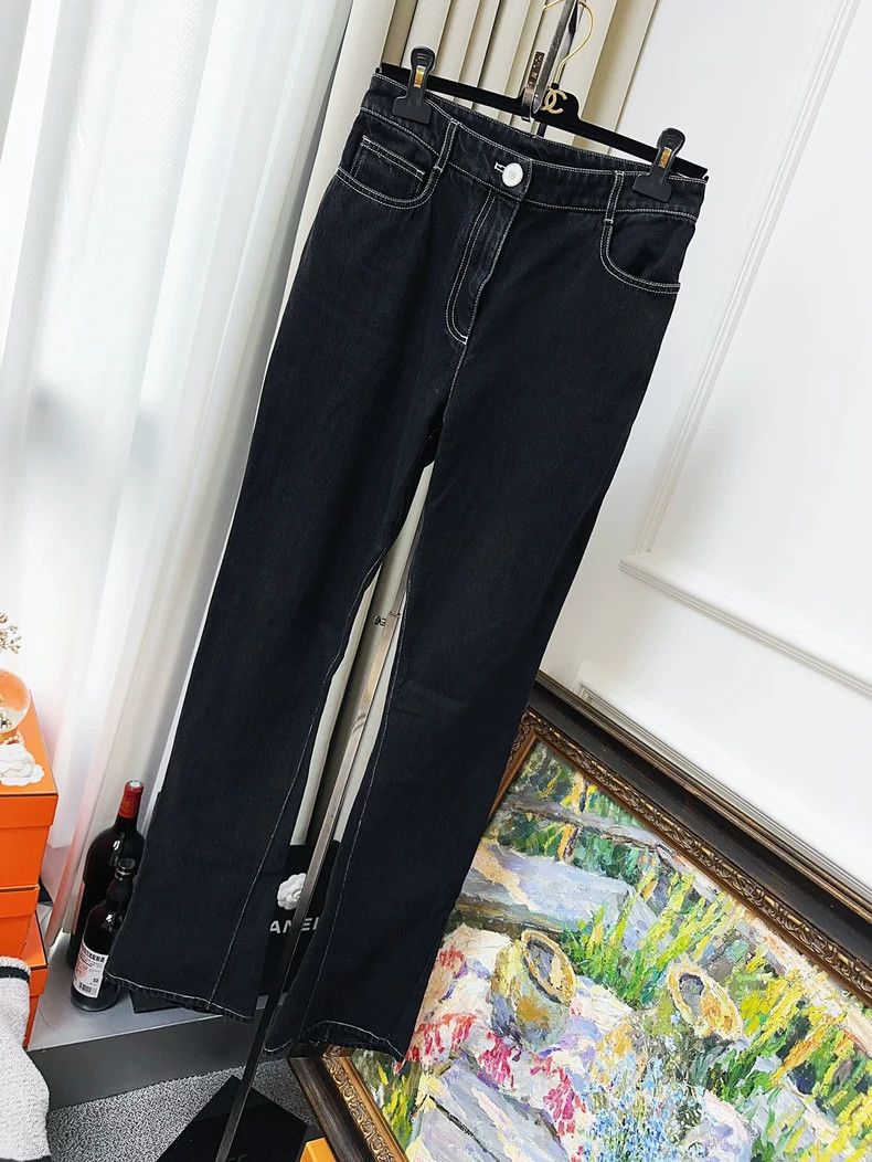 Chanel Chanel 23b black outer seam white edge cartoon jeans Size 25" / US 0 / IT 36 - 1 Thumbnail