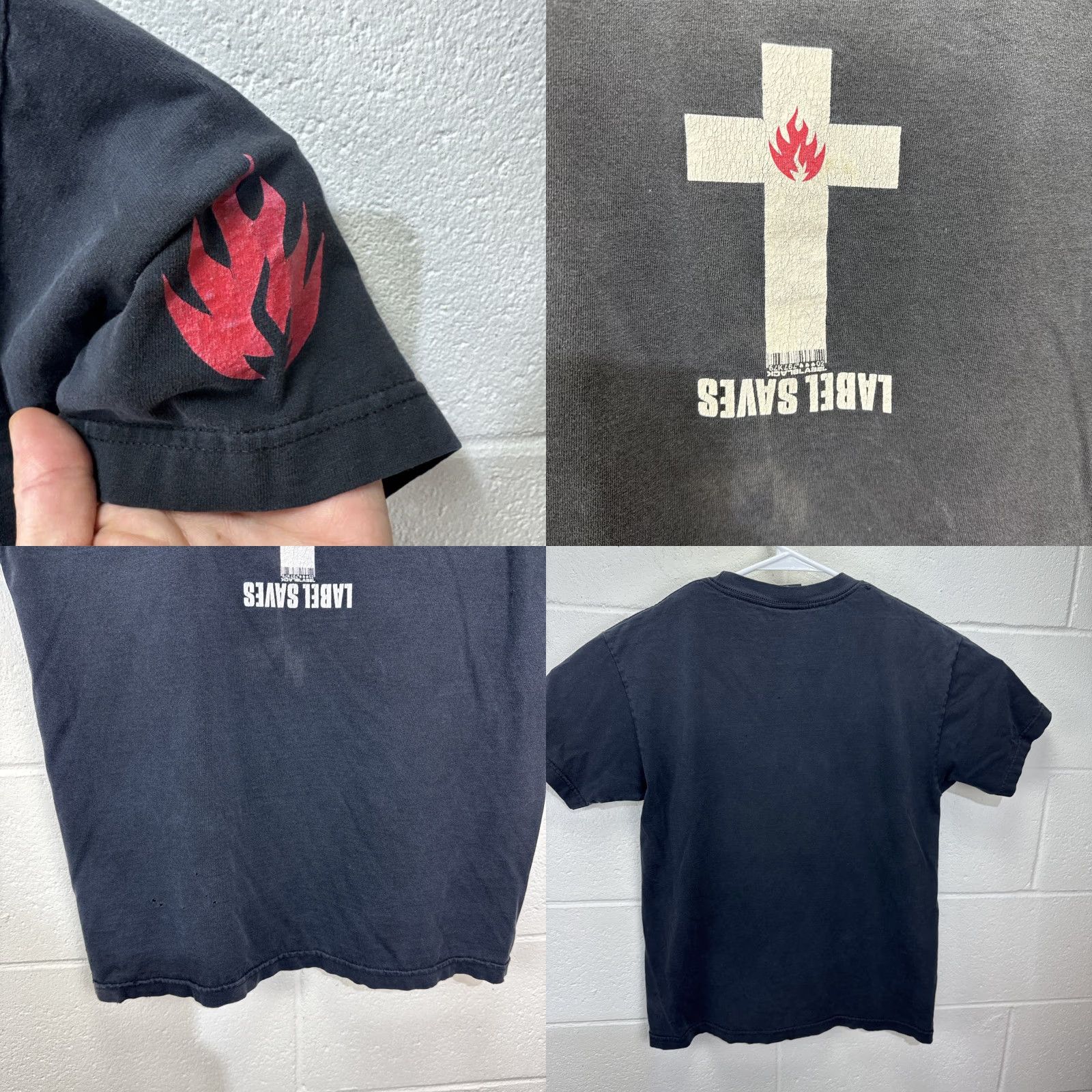 Vintage VINTAGE Black Label Skater T-Shirt Men Medium Black 90s