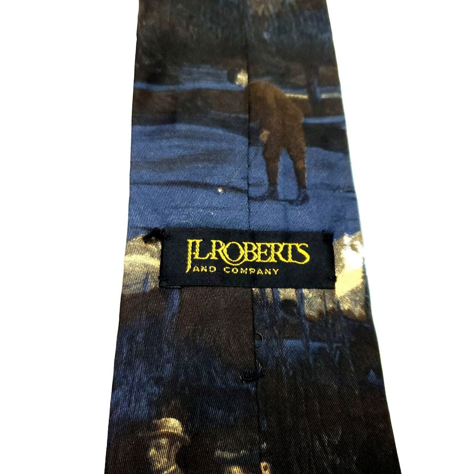 Vintage JL Roberts Silk Tie Golf Novelty Print Blue Size ONE SIZE - 4 Thumbnail