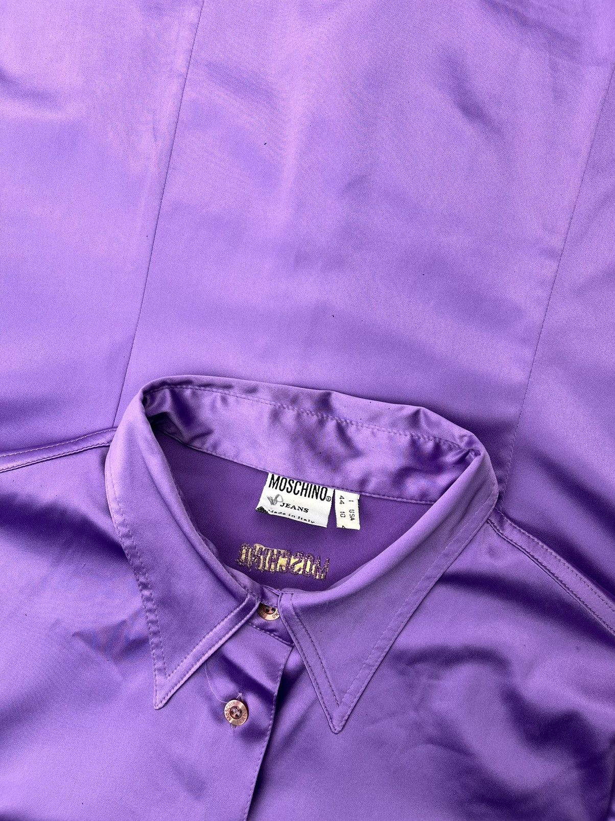Moschino 💜Moschino Jeans button up shirt blouse Size M / US 6-8 / IT 42-44 - 2 Thumbnail