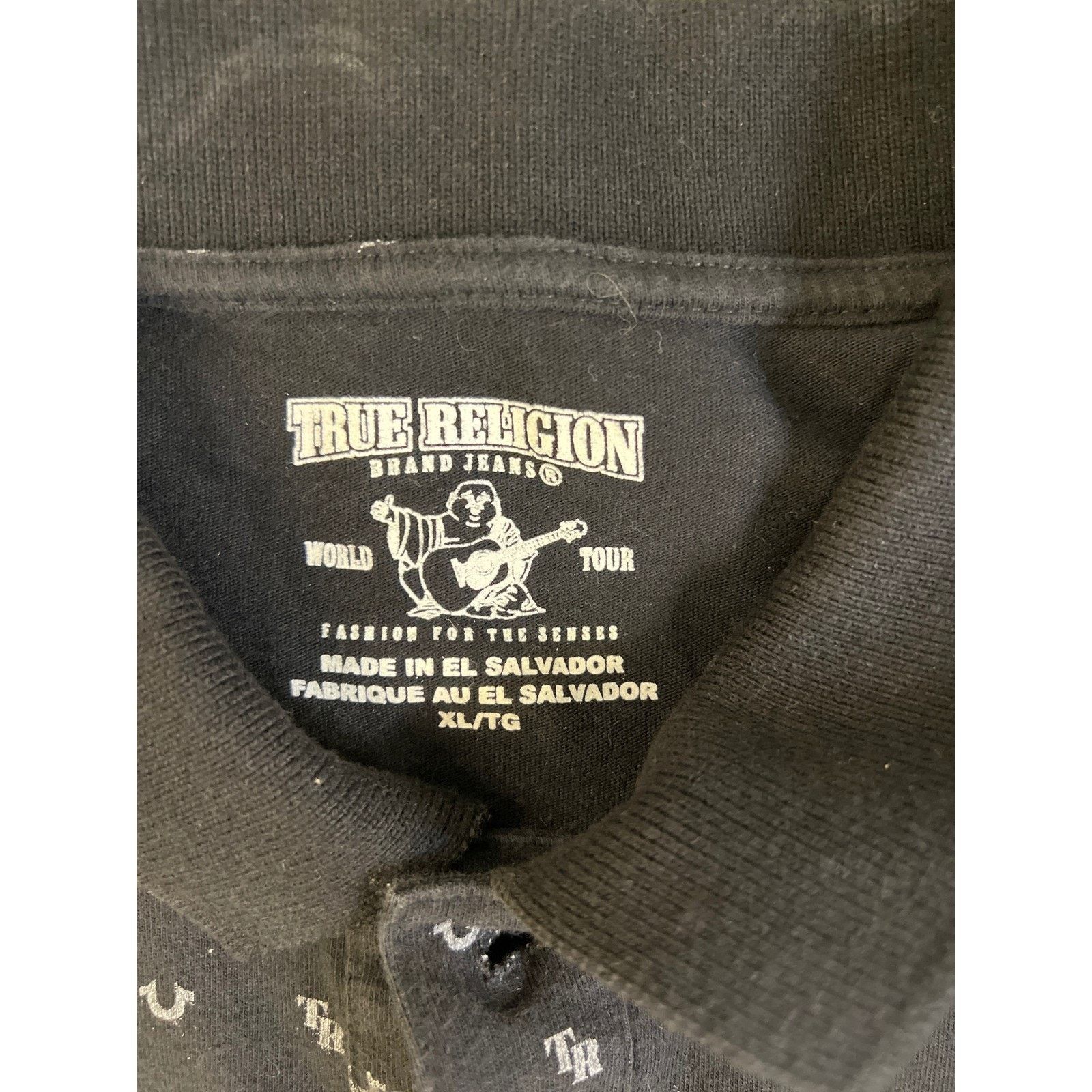 True Religion True Religion Mens XL Black All Over Print Horseshoe Polo Size US XL / EU 56 / 4 - 3 Thumbnail