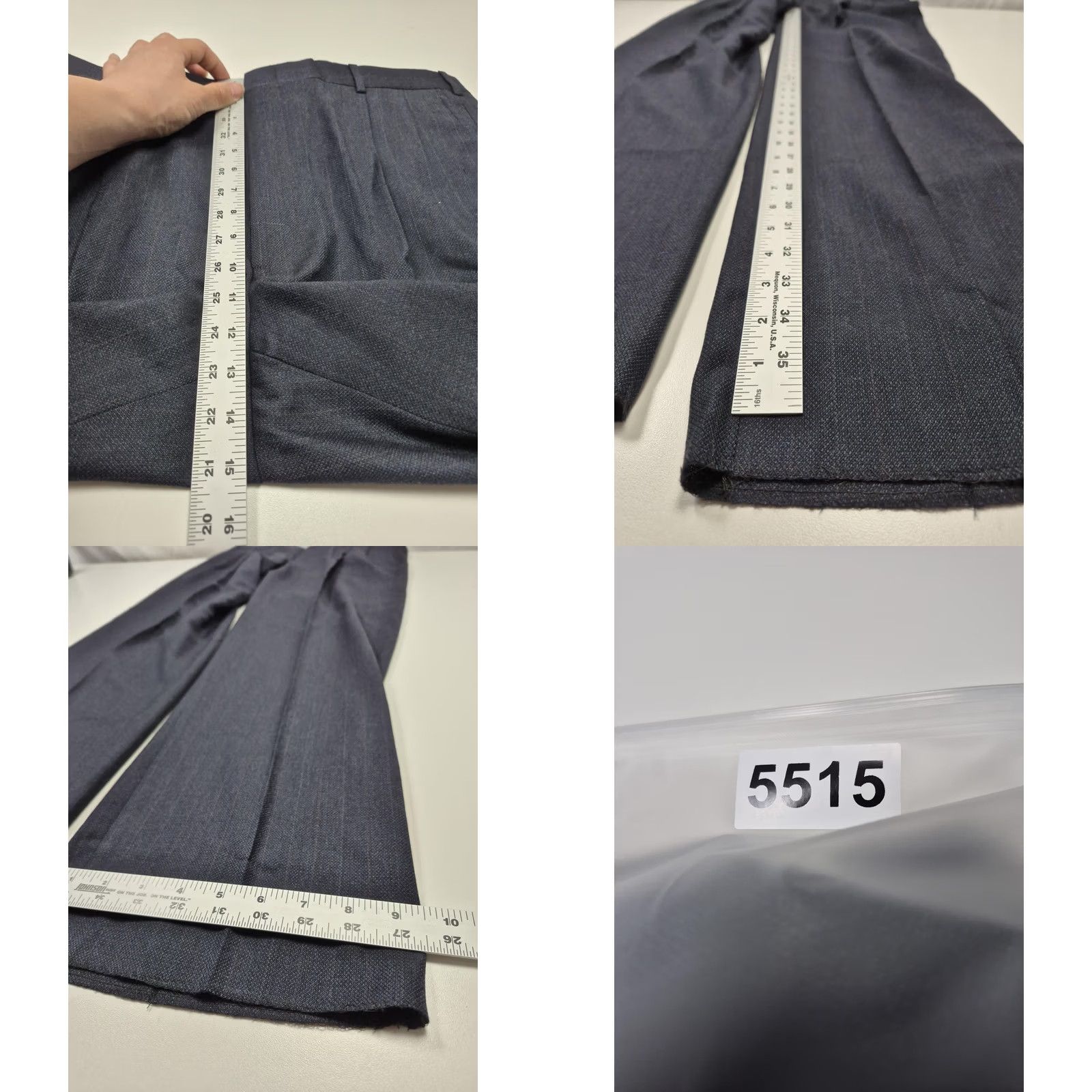 Vintage VTG John Alexander Dress Pants Mens 38x36 Blue Wool Pleated Straight Unhemmed Size US 38 / EU 54 - 8 Thumbnail
