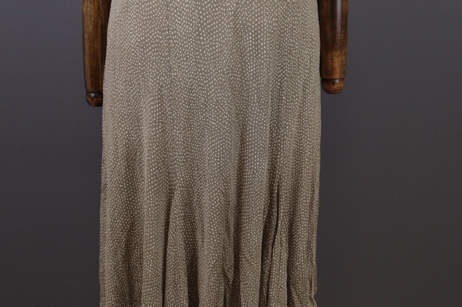Designer Elisa Cavaletti Beige Dotted Lined Sleeveless Long Dress Size M / US 6-8 / IT 42-44 - 4 Thumbnail