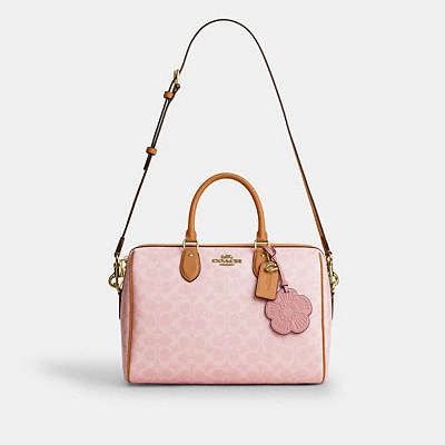 Coach Coach Rowan LARGE Satchel Bag POWDER PINK With Charms CEA19 Size ONE SIZE - 7 Thumbnail