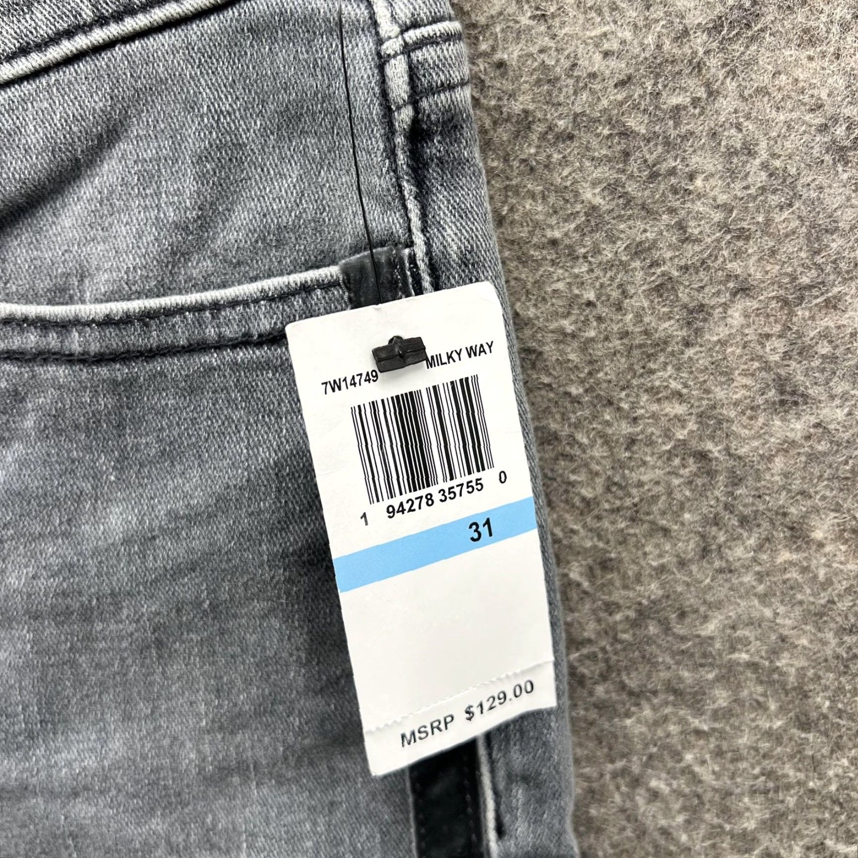 Lucky Brand Lucky Brand Jeans Mens 31 Gray Slim Skinny Milky Way Side Stripe 7W14749 Size US 31 - 5 Thumbnail